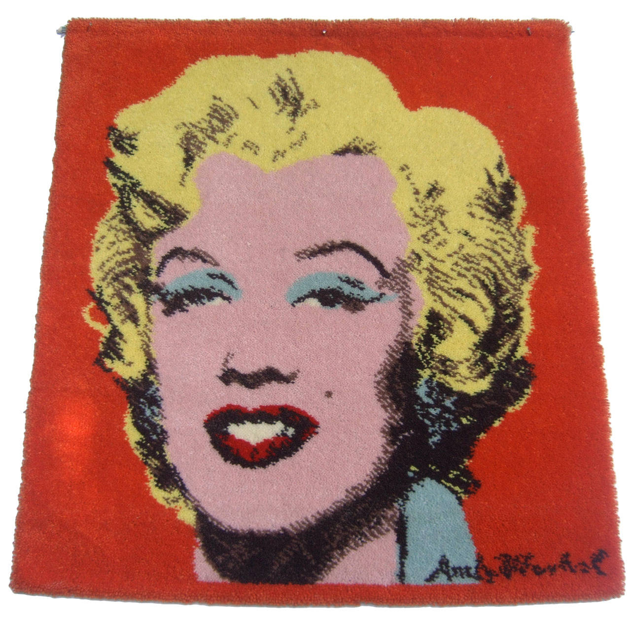 Andy Warhol Marilyn Monroe Replica Hook Knit Wall Hanging c 1970s