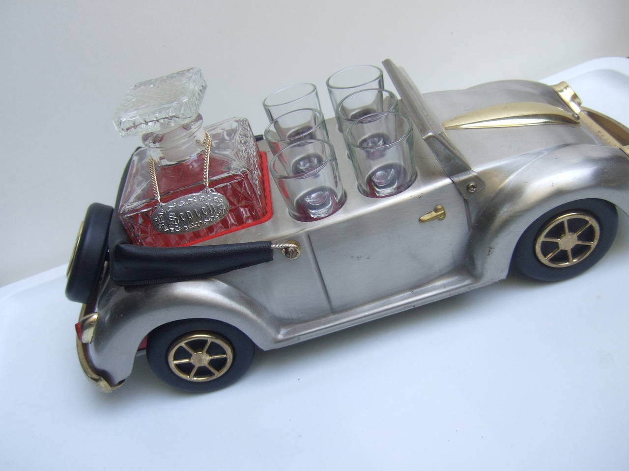 Whimsical Musical Car Liquor Decanter Set c 1970 1