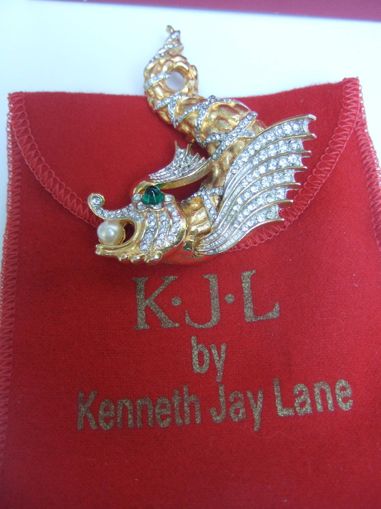 Ken Lane Exotic Jeweled Crystal Fish Brooch 1