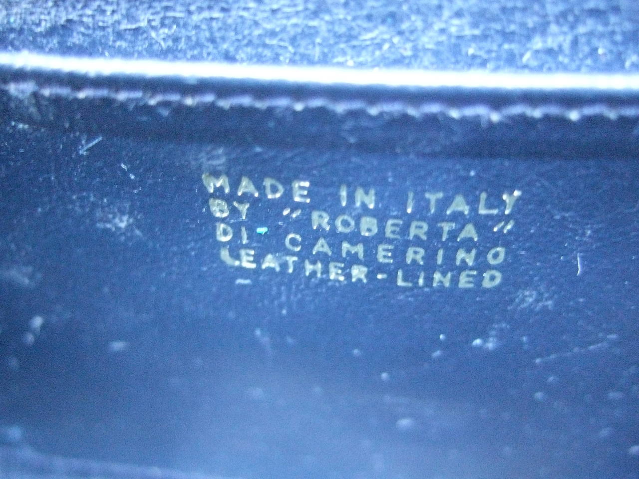 Roberta Di Camerino Blue Cut Velvet Striped Handbag Made in Italy 4