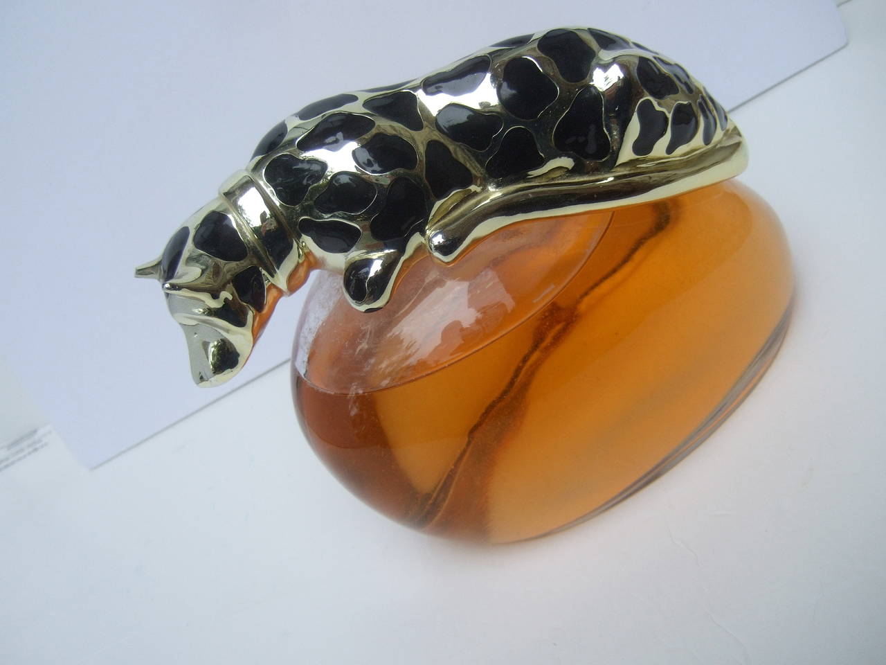 Opulent Large Factice Perfume Display Bottle with Panther Stopper 1
