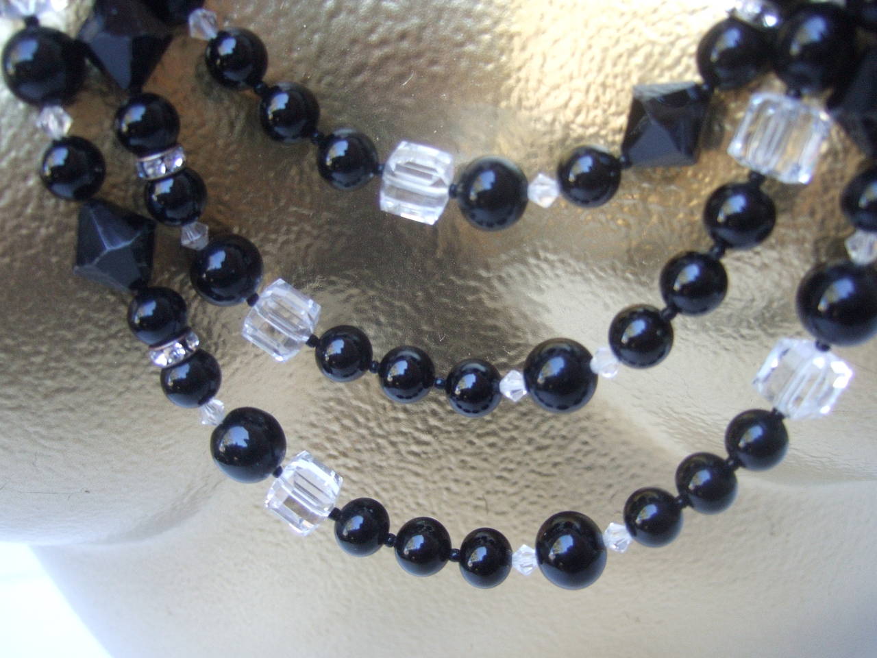 Opulent Art Deco Sterling Marcasite Crystal Necklace For Sale 4