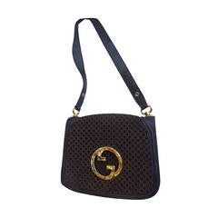Gucci Brown Suede Blondie Shoulder Bag c 1970 2