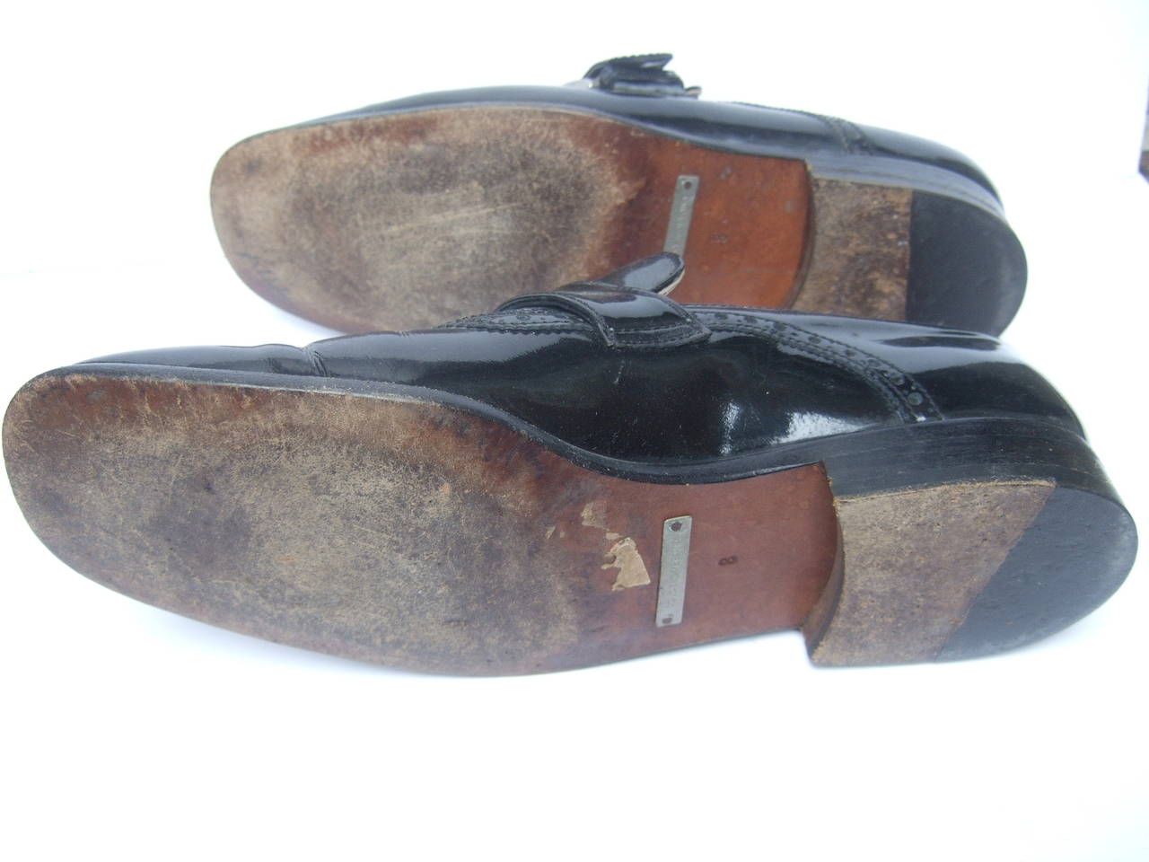 Dolce & Gabbana Men's Black Patent Leather Shoes US Size 8 For Sale 2