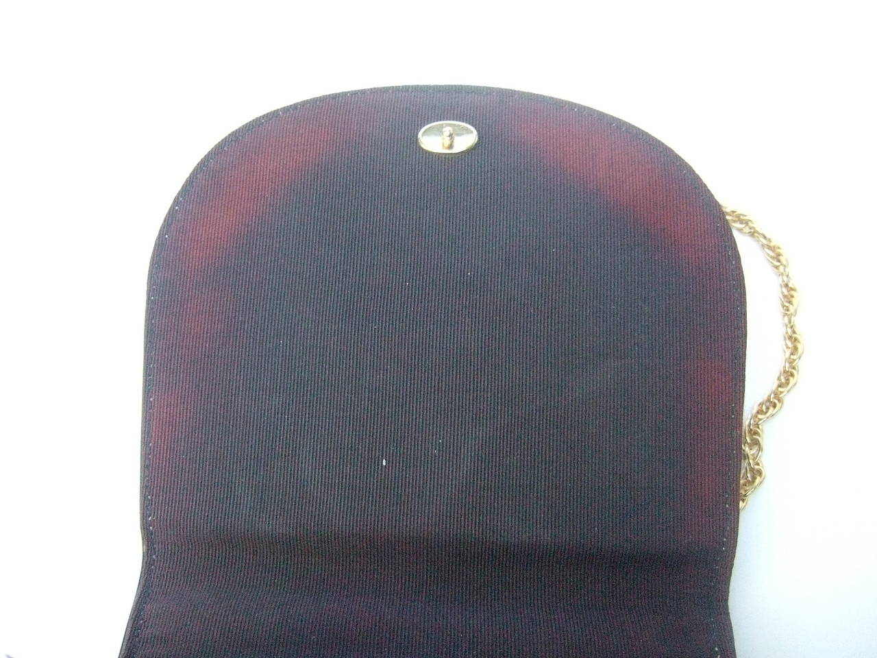 Saks Fifth Avenue Black Patent Leather Lion Handbag  c 1970 3