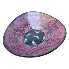 Artisan Ceramic Illustrated Bowl Designed by Odell c 1995 11