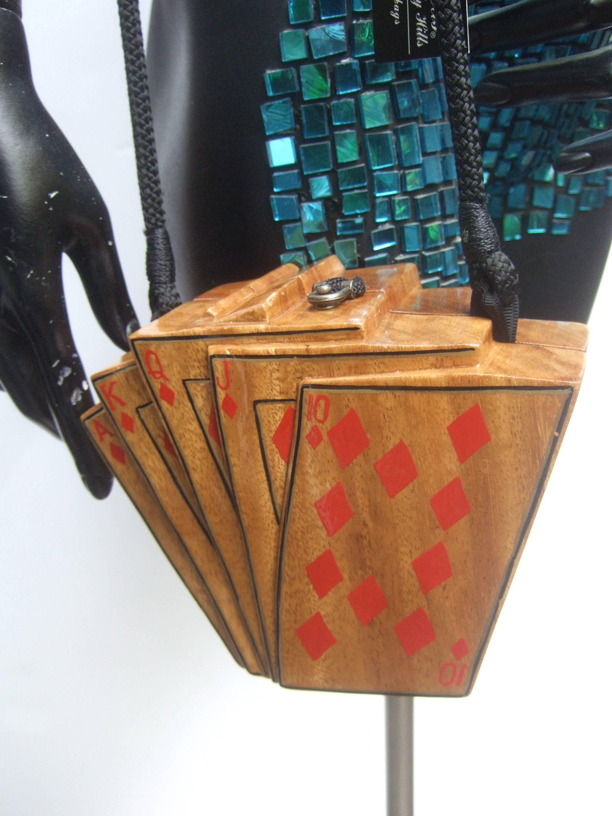 Timmy Woods Beverly Hills Unique Playing Card Handbag c 1990's  In Good Condition In University City, MO