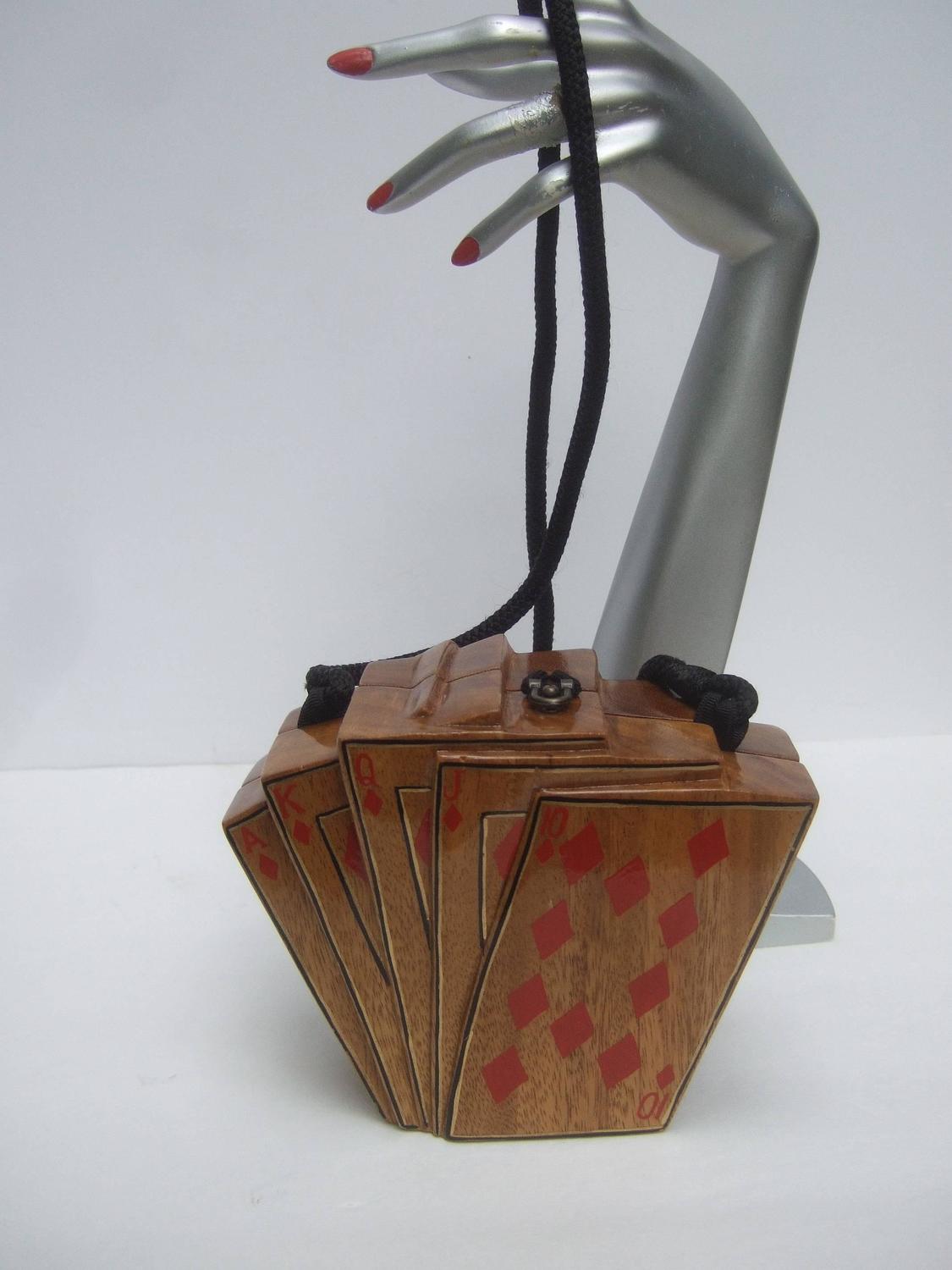 Timmy Woods Beverly Hills Unique Playing Card Handbag c 1990's For Sale