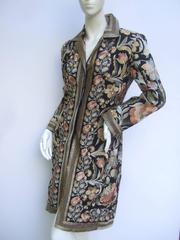 Extravagant Flower Embroidered Silk Evening Coat