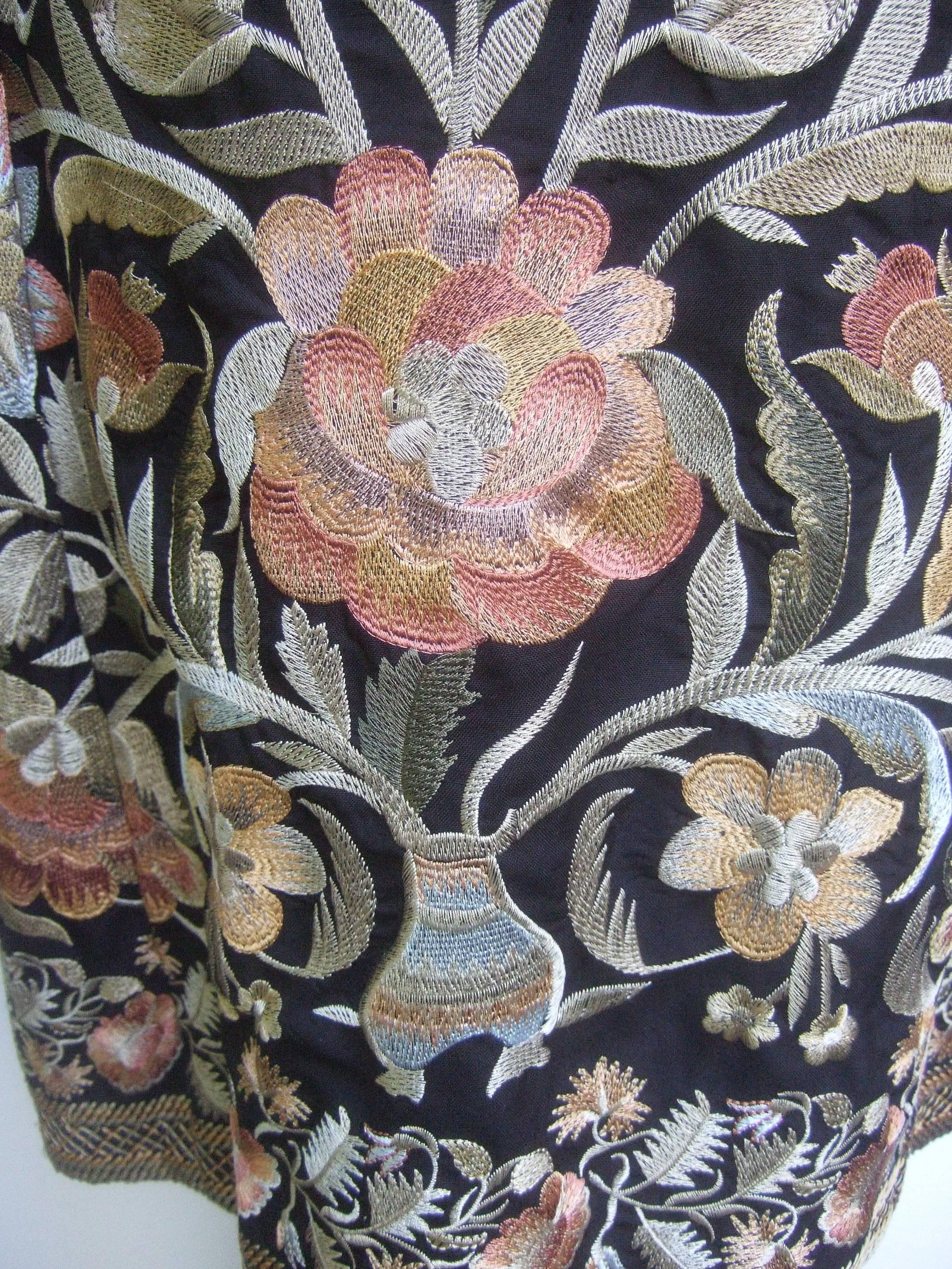 Extravagant Flower Embroidered Silk Evening Coat  1