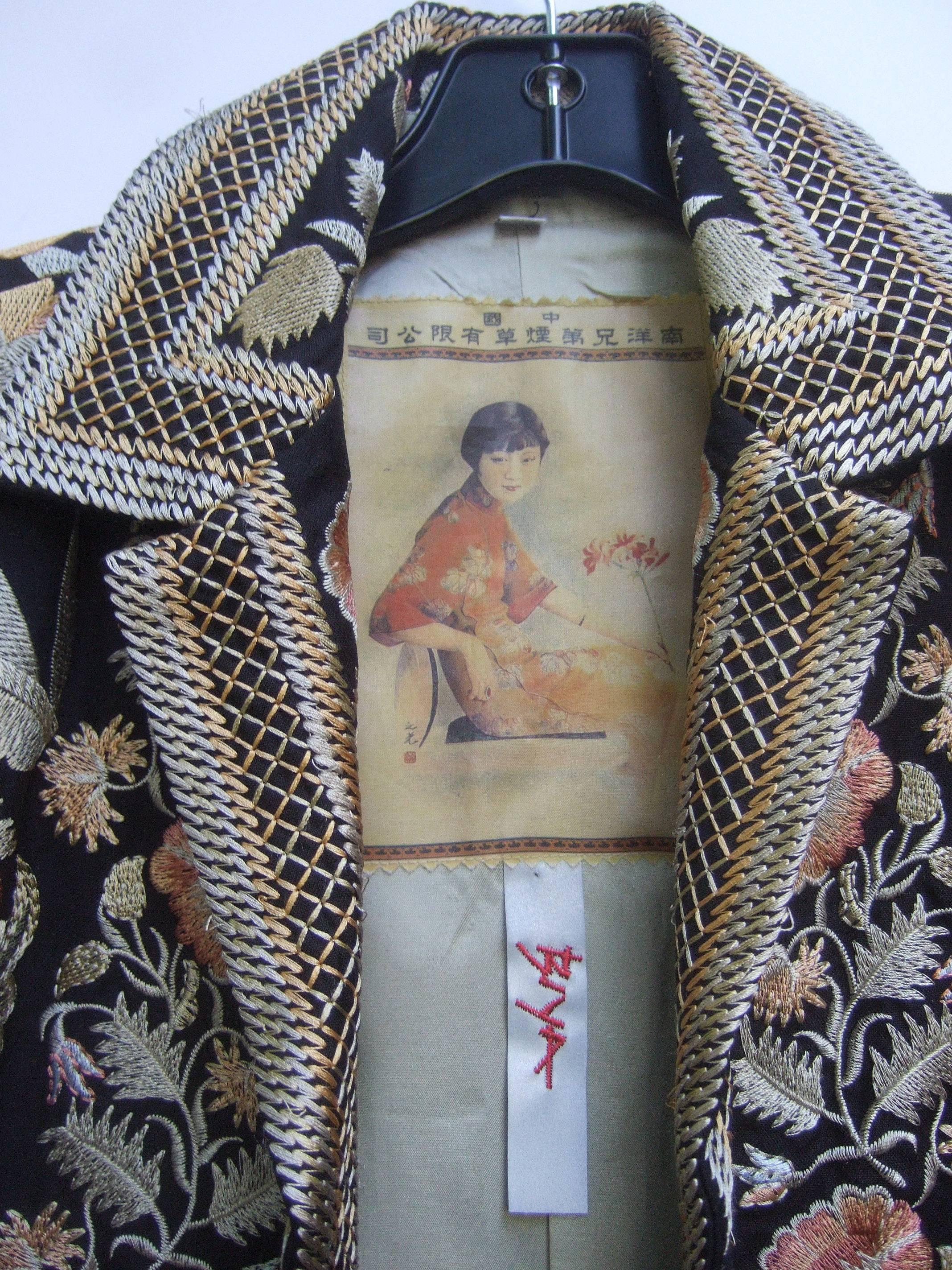 Extravagant Flower Embroidered Silk Evening Coat  2