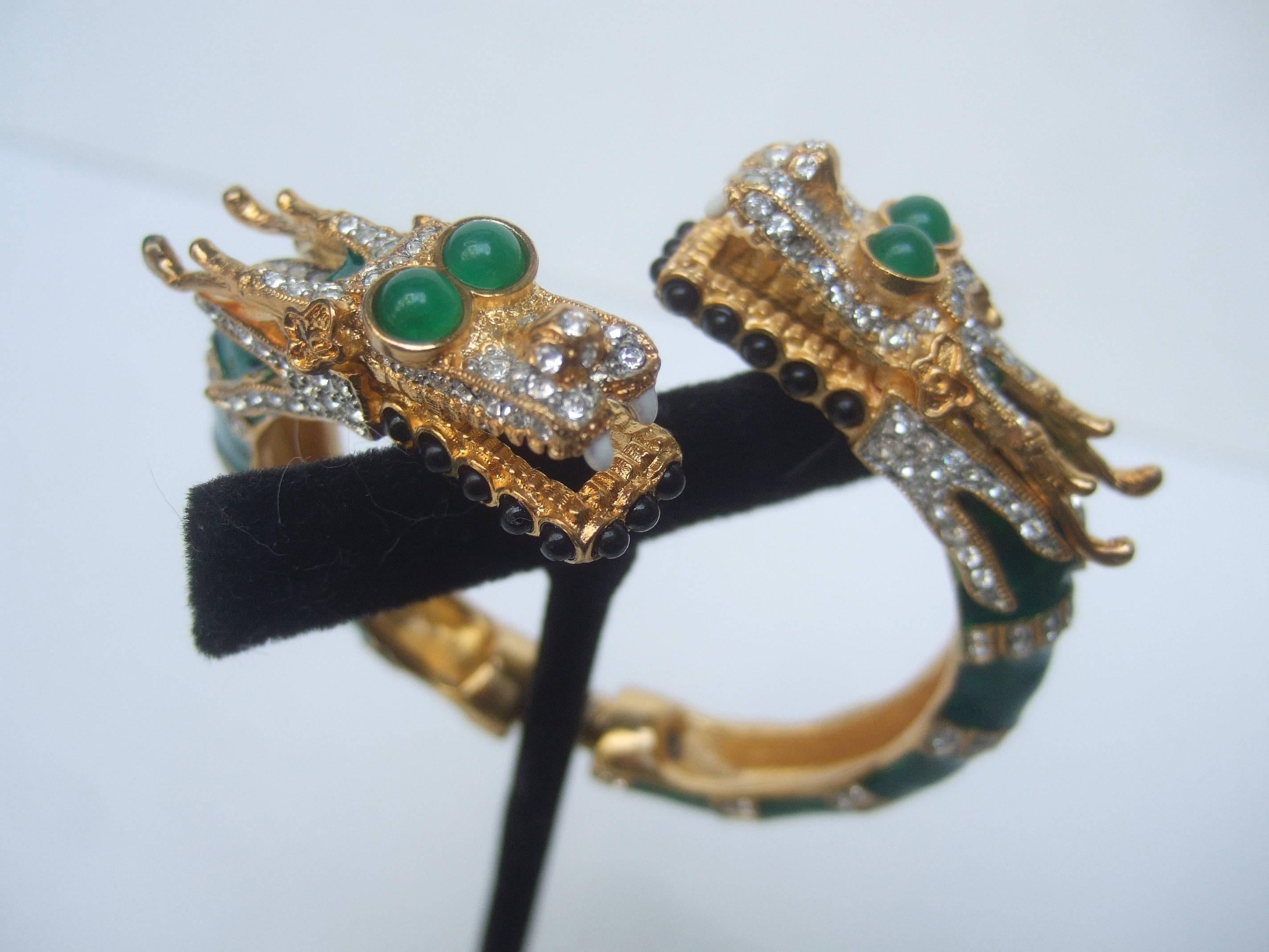 Ken Lane Exotic Jeweled Enamel Dragon Bracelet. 2