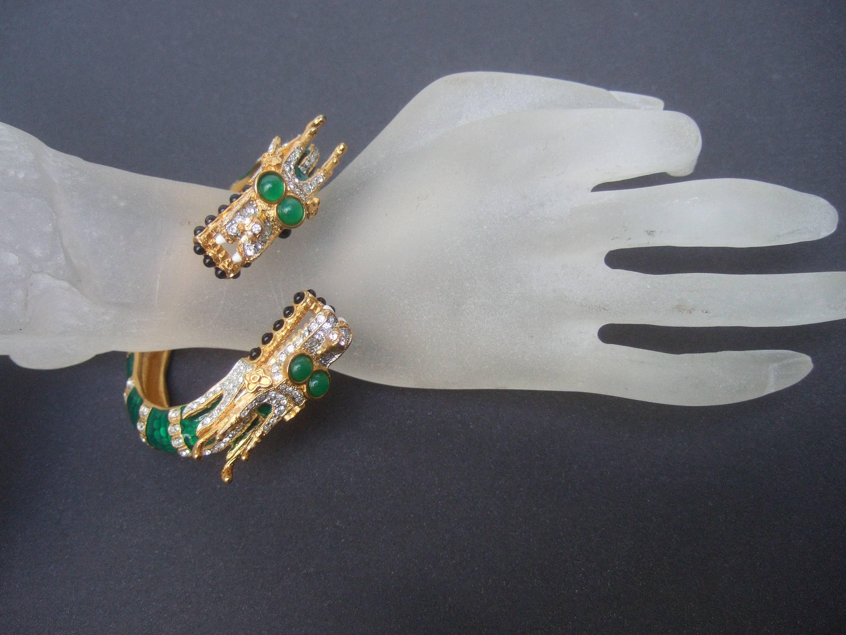 Ken Lane Exotic Jeweled Enamel Dragon Bracelet. 3