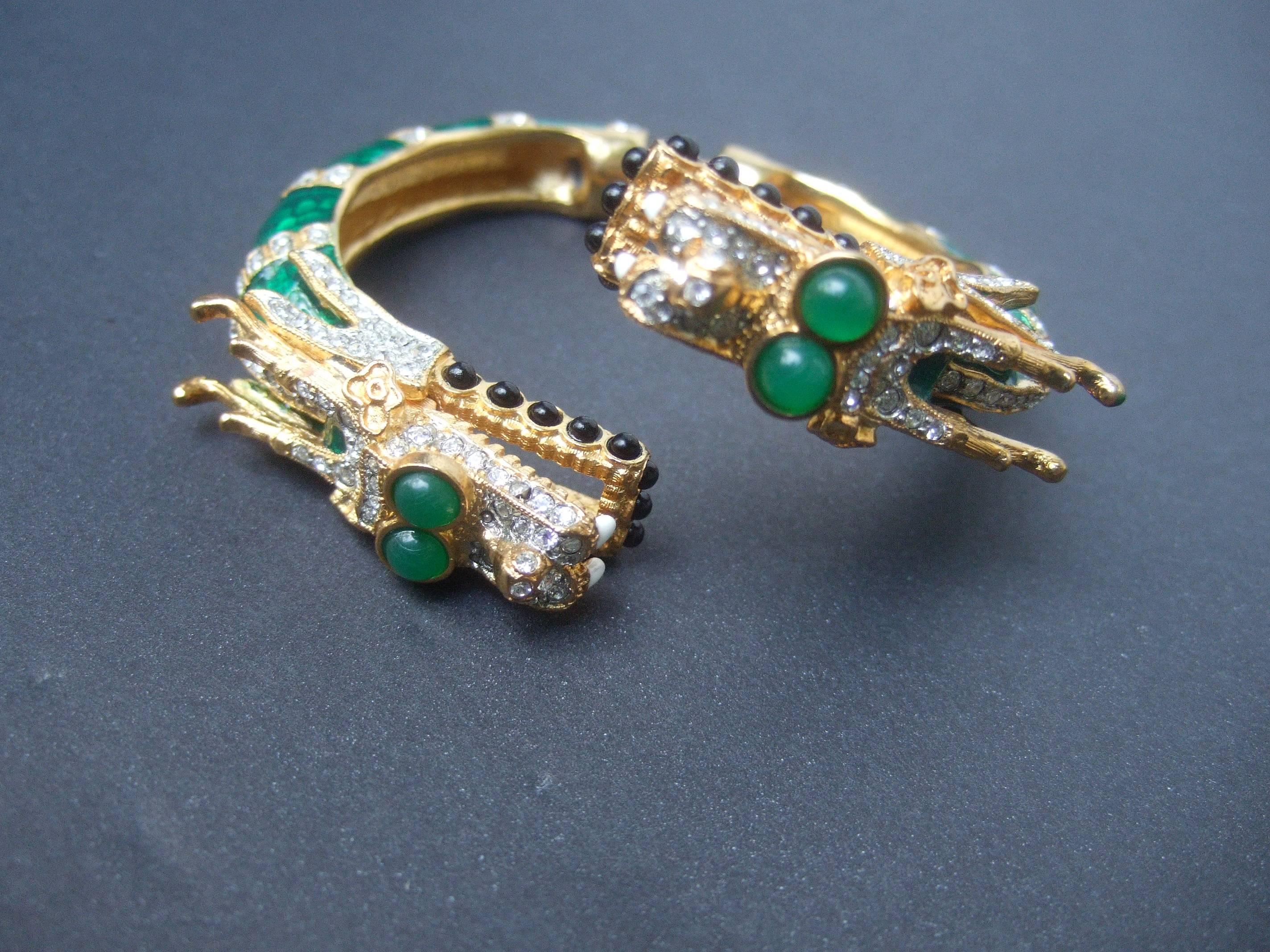Ken Lane Exotic Jeweled Enamel Dragon Bracelet. 5
