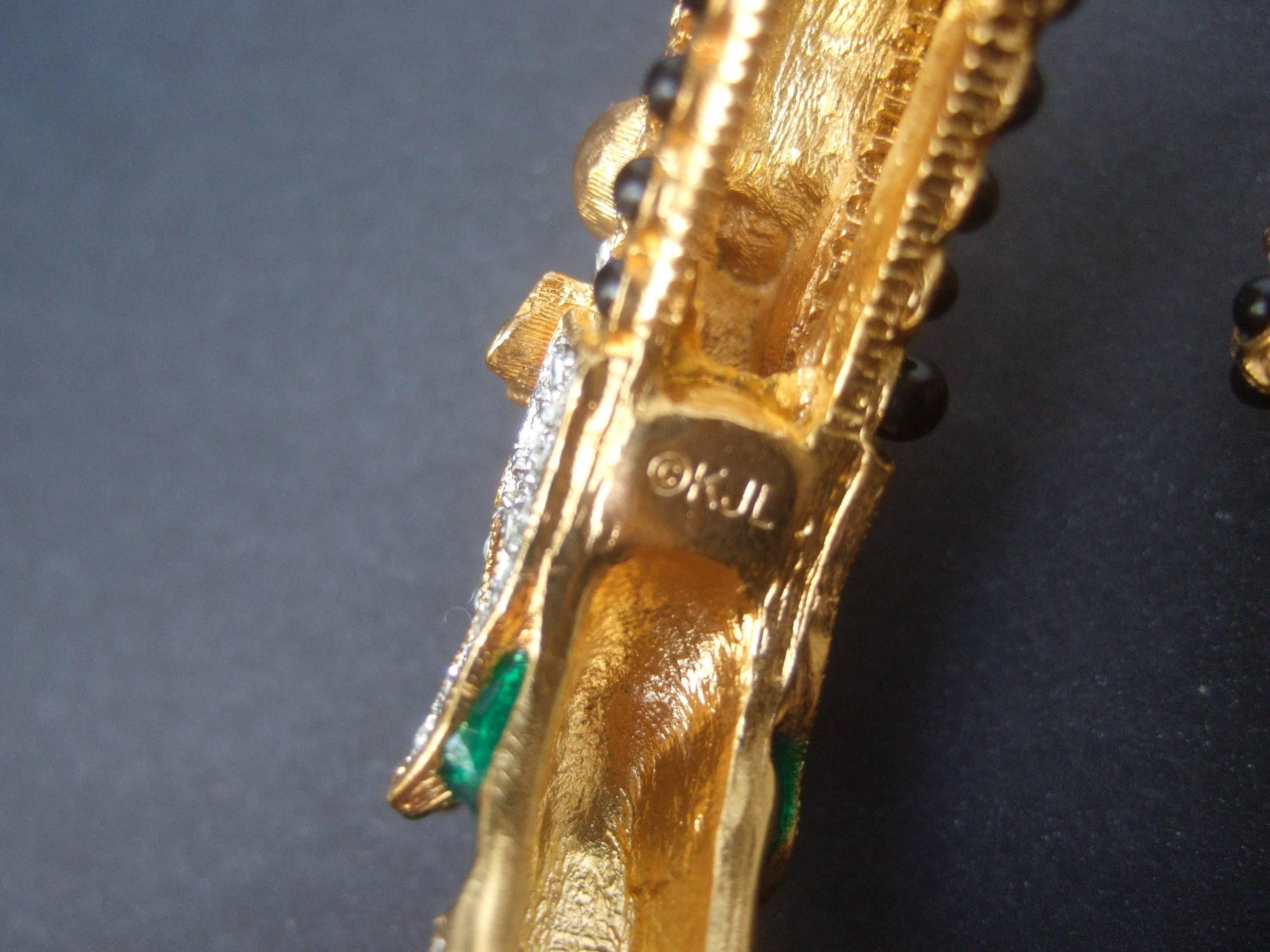 Ken Lane Exotic Jeweled Enamel Dragon Bracelet. 6
