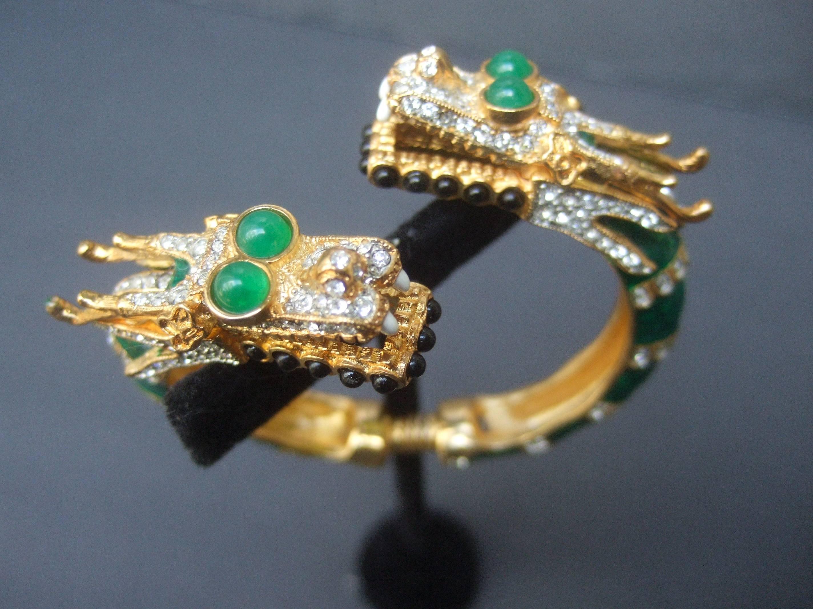 Ken Lane Exotic Jeweled Enamel Dragon Bracelet. In Excellent Condition In University City, MO