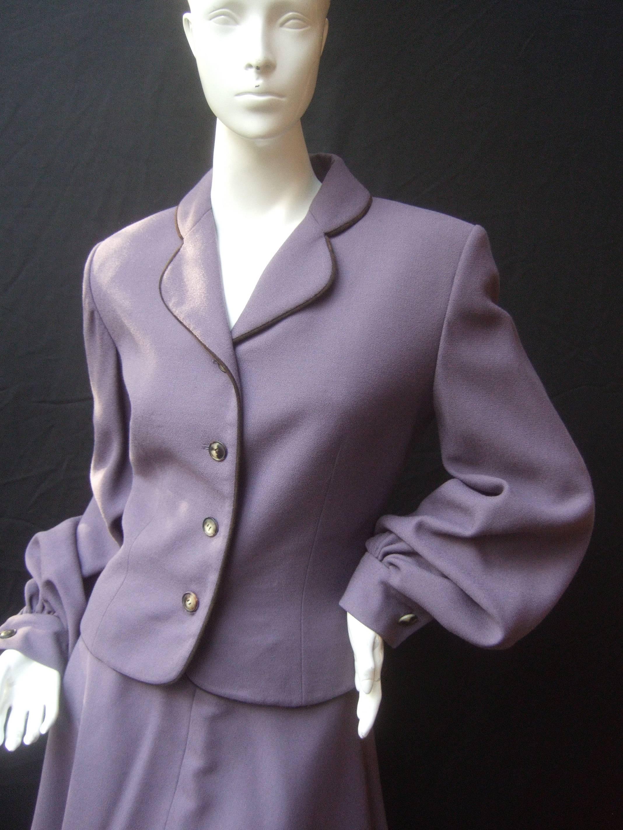 Givenchy Couture Lavender Wool Skirt Suit c 1990 2