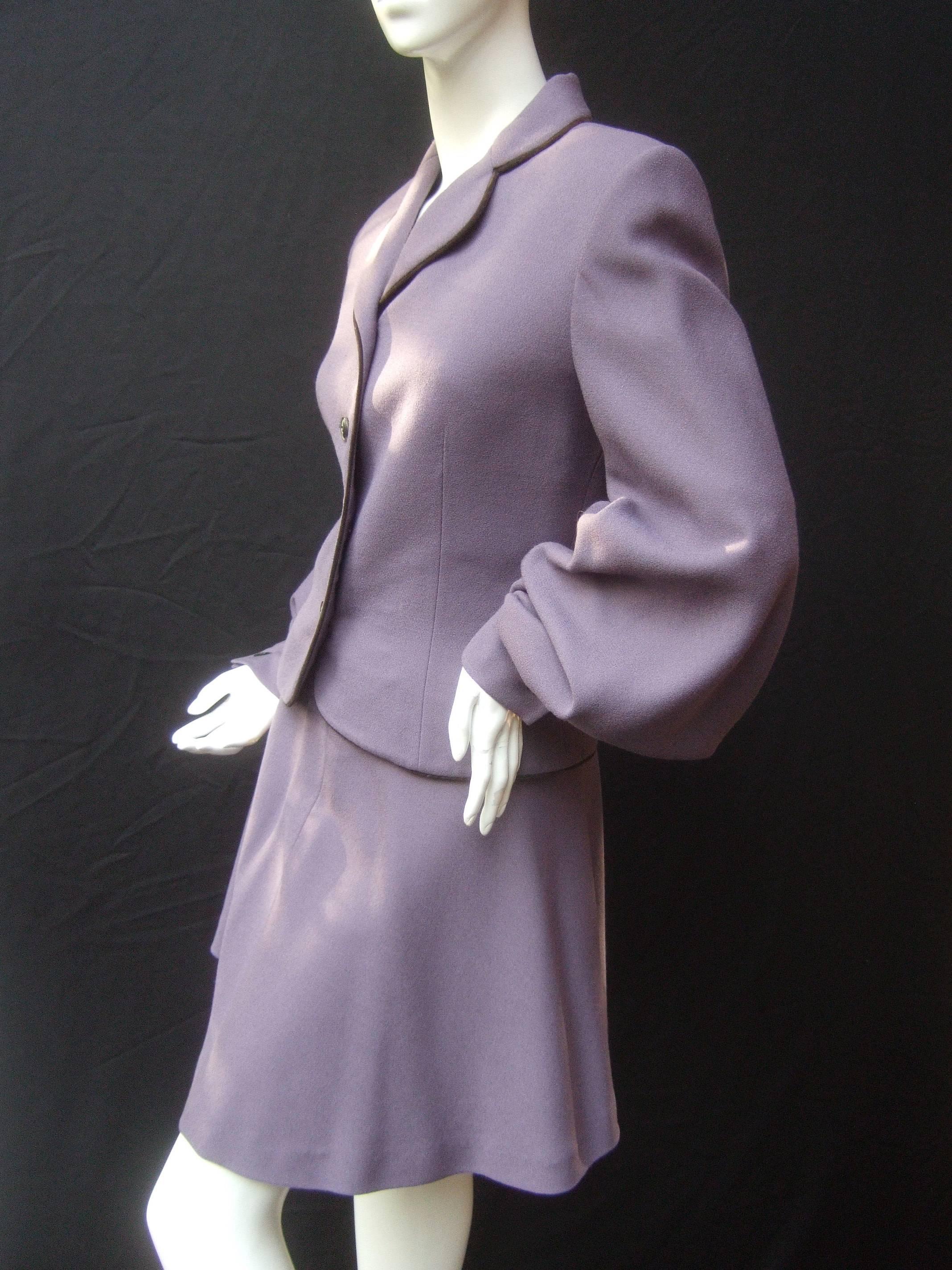 Givenchy Couture Lavender Wool Skirt Suit c 1990 5