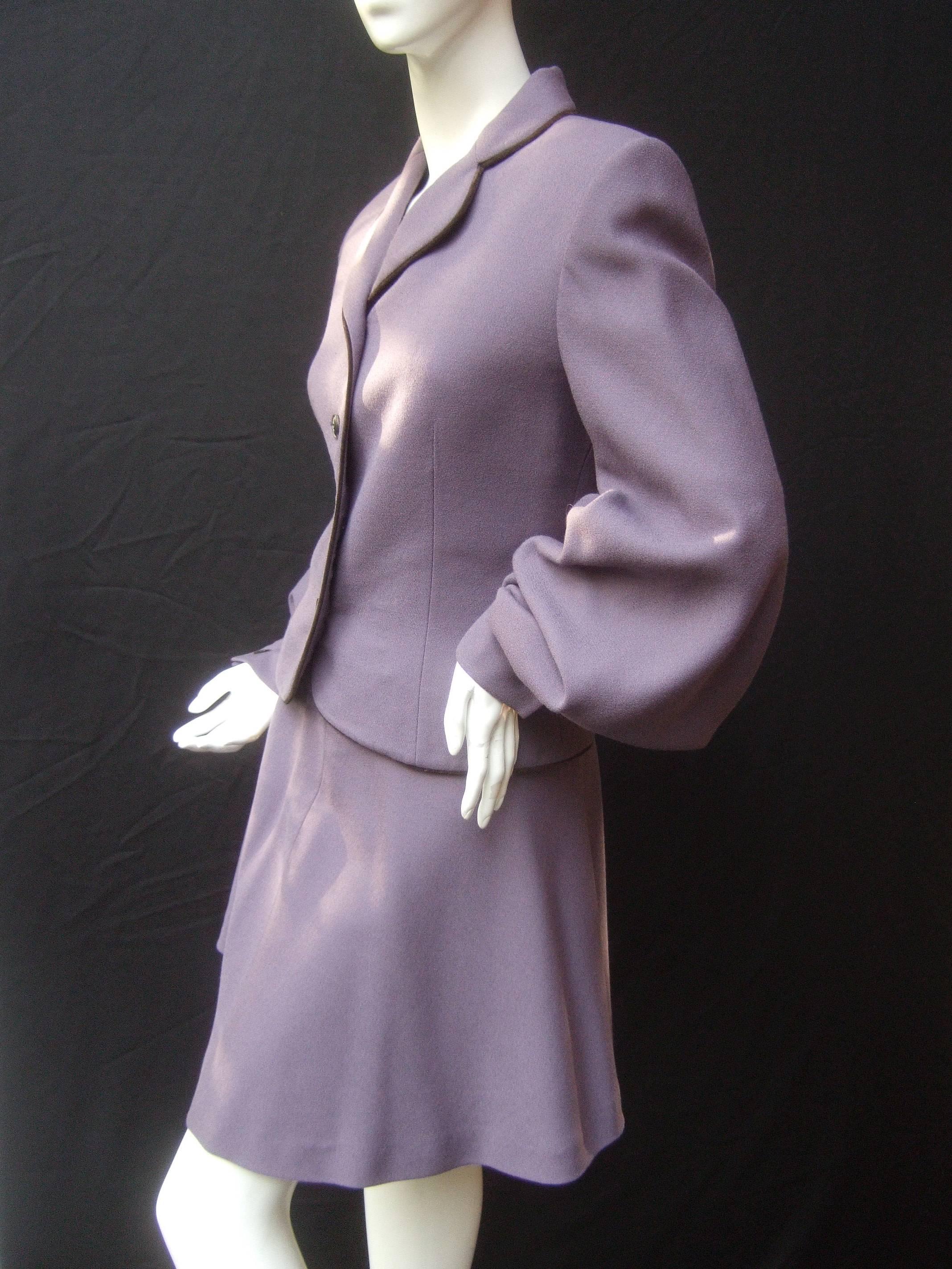 Givenchy Couture Lavender Wool Skirt Suit c 1990 1