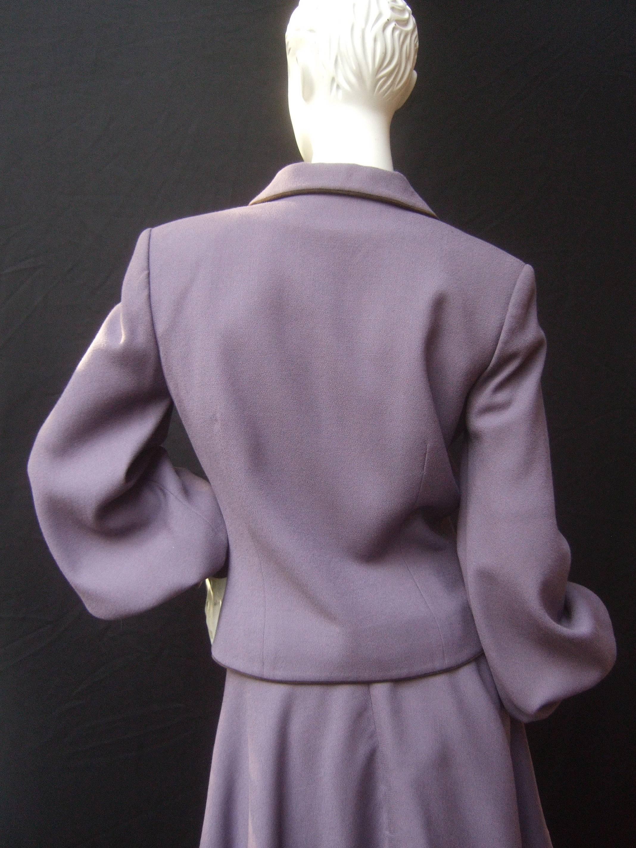 Givenchy Couture Lavender Wool Skirt Suit c 1990 In Excellent Condition In University City, MO