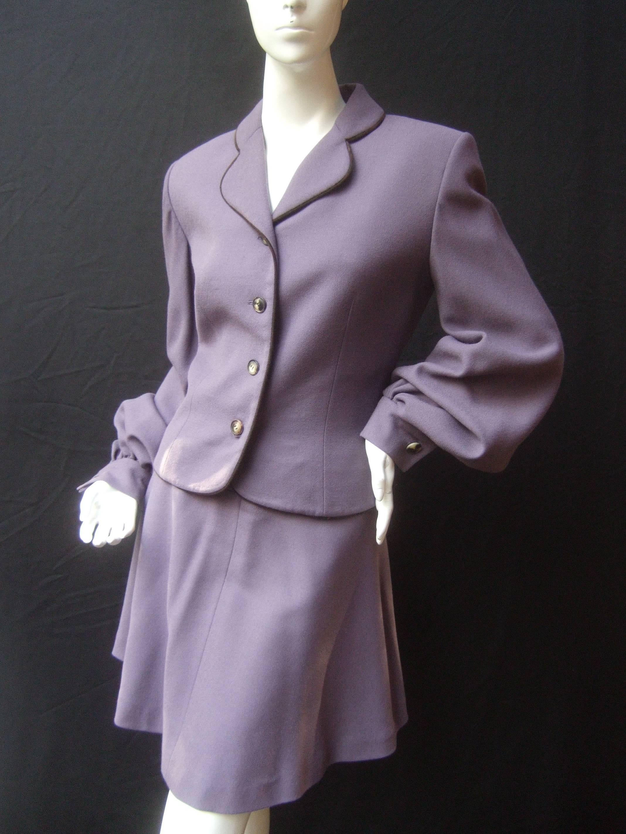 Givenchy Couture Lavender Wool Skirt Suit c 1990 4
