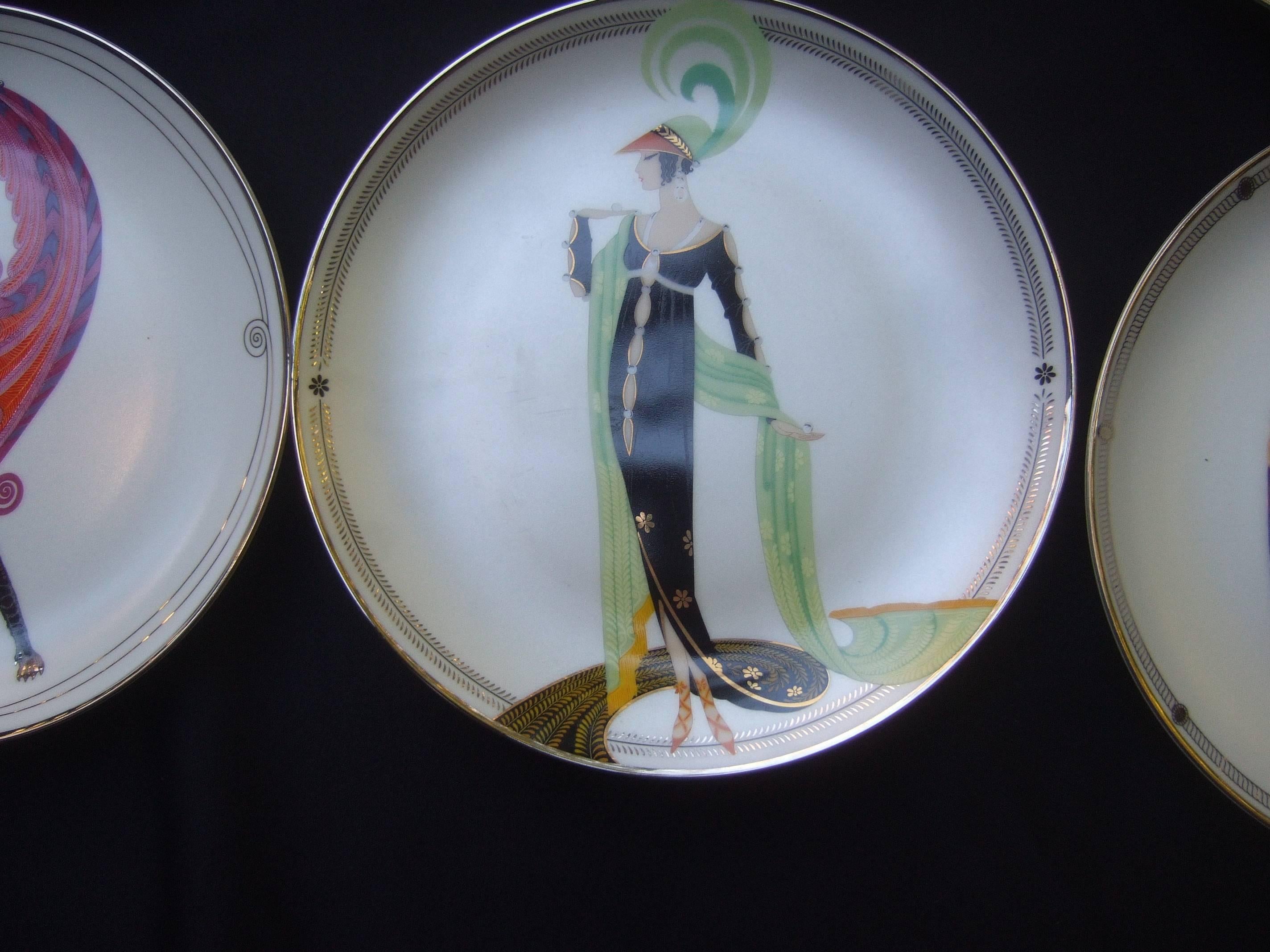 Erte Franklin Mint Set of Six Bone China Decorative Plates c 1980s 3