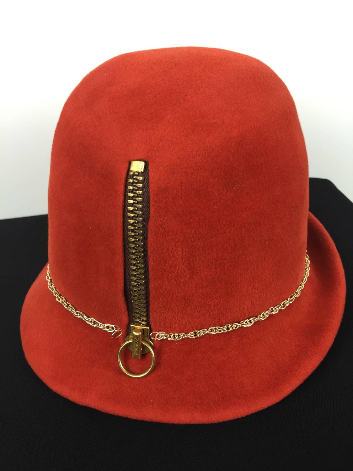 Museum Quality Yves Saint Laurent Zipper Fedora. Mod. Early 1960's. For ...