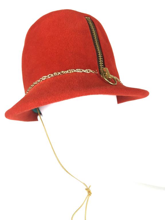 Museum Quality Yves Saint Laurent Zipper Fedora. Mod. Early 1960's. at ...