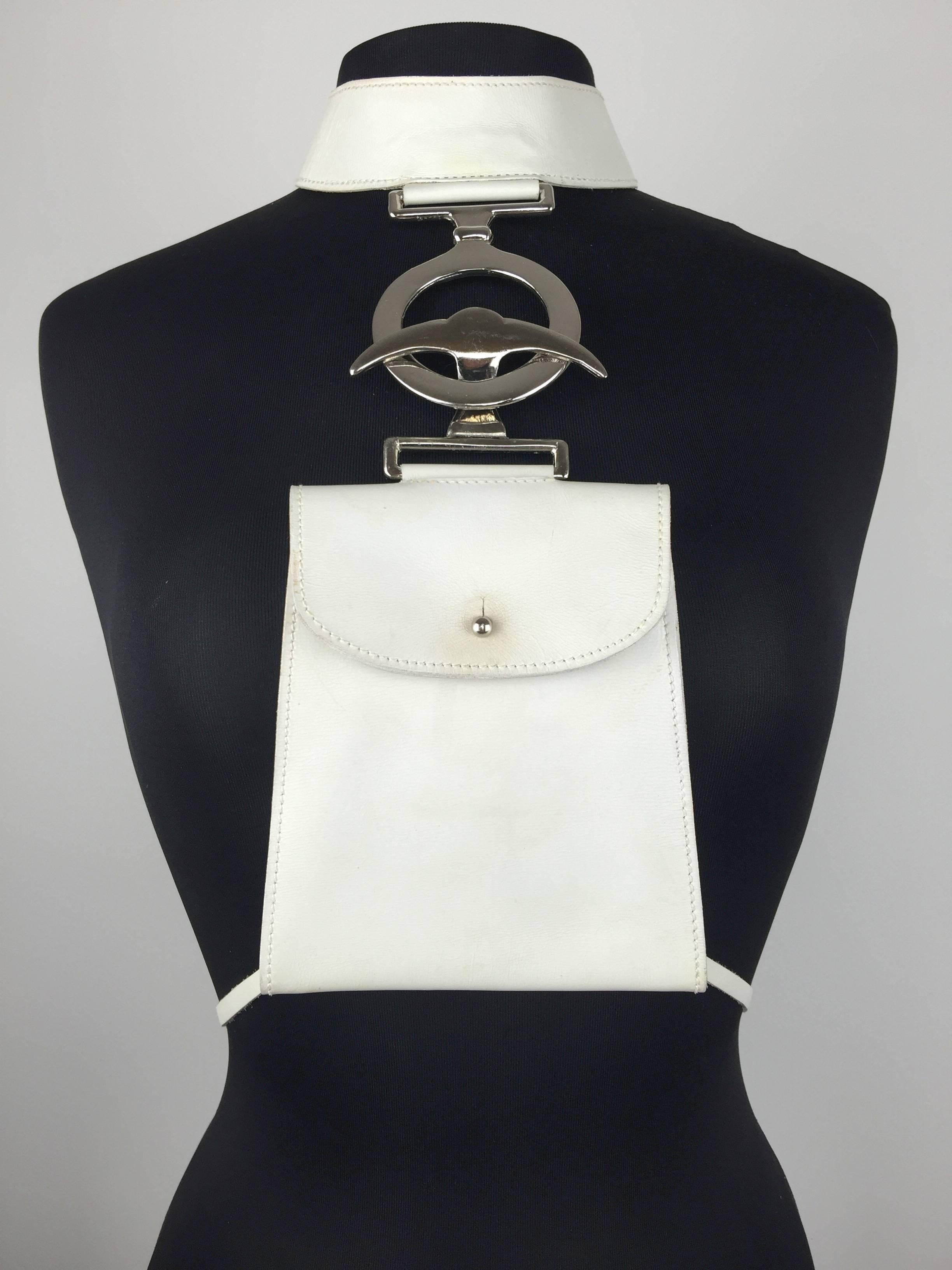 Extraordinary 1960's Lanvin Choker Bag.  Mod.  Body Armor Style. 6