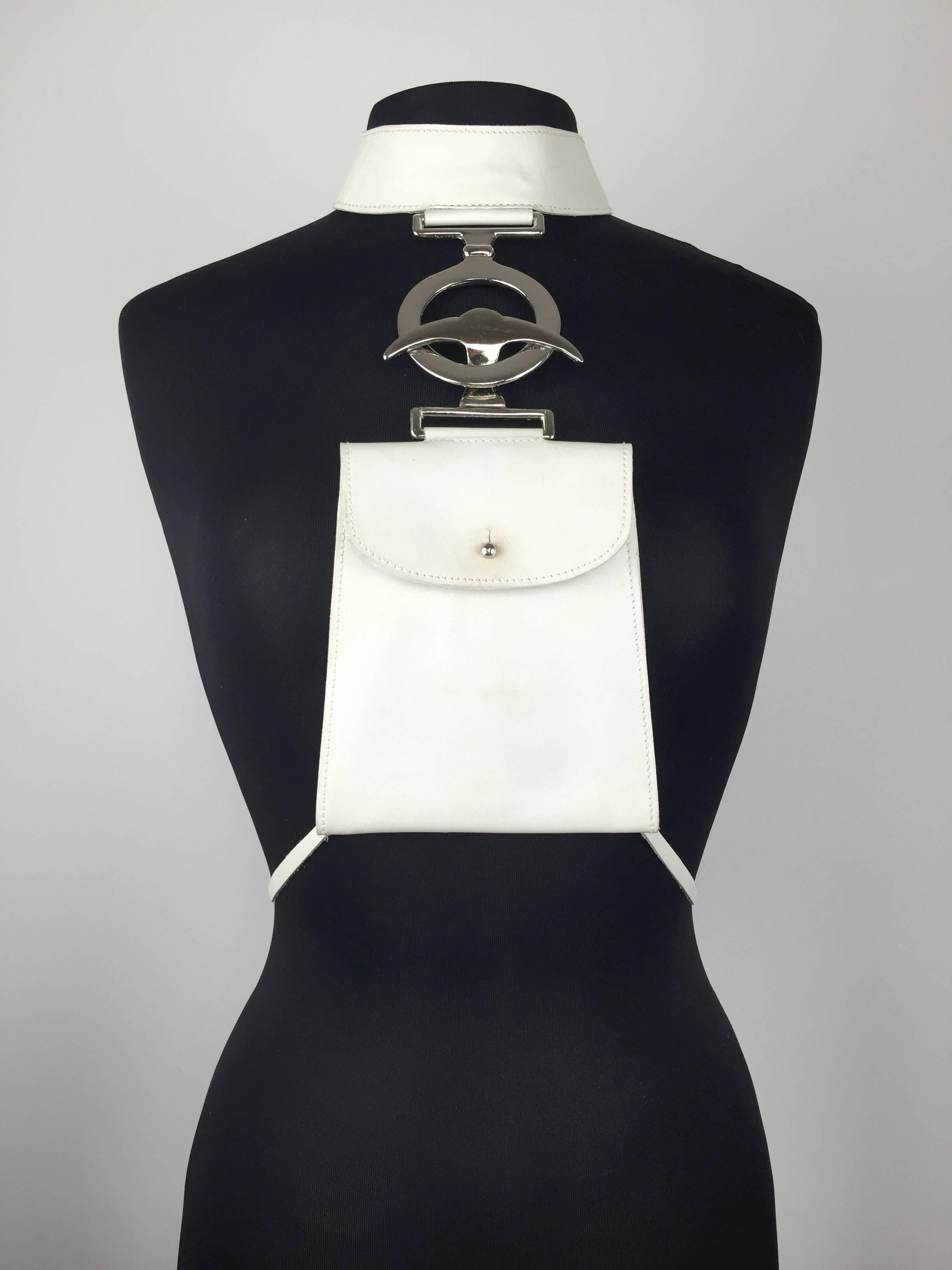 Extraordinary 1960's Lanvin Choker Bag.  Mod.  Body Armor Style. 5