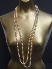 Opulent Opera Length Glass Pearls by Les Bernard
