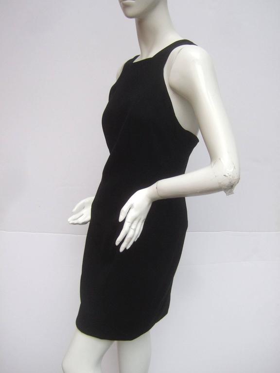 Chanel Boutique Chic Black Wool Cocktail Dress Size 42 at 1stDibs