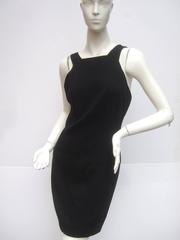 Chanel Boutique Chic Black Wool Cocktail Dress Size 42