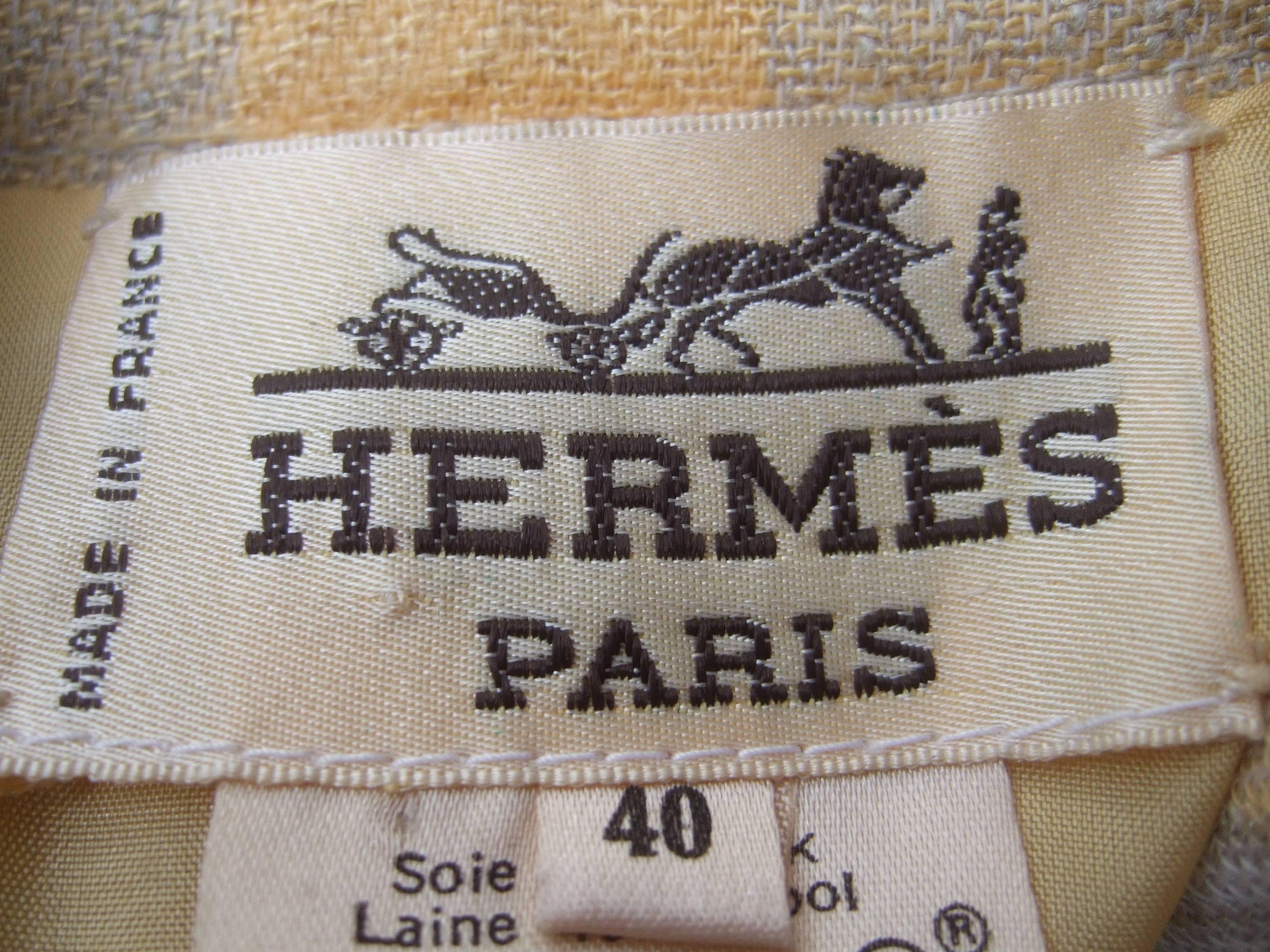 Hermes Paris Plaid Wool Skirt Suit Size 38/40 c 1980 3