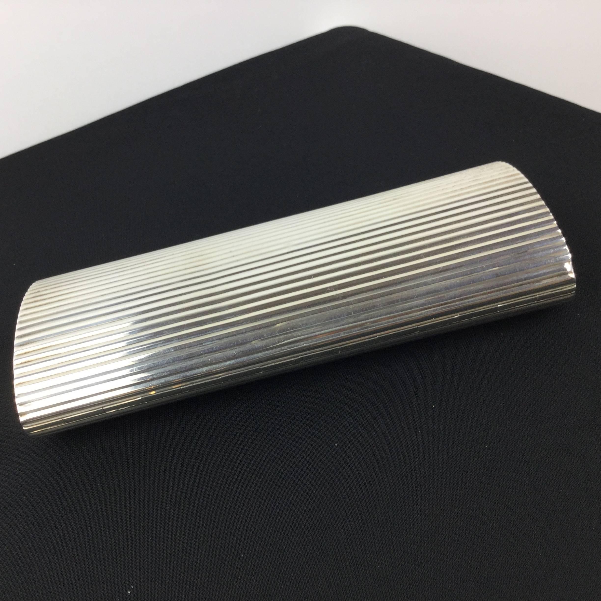 Stunning Gucci Sterling Silver and Enamel Clutch Purse/Minaudière. Deco style. In Excellent Condition In University City, MO