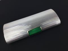 Stunning Gucci Sterling Silver and Enamel Clutch Purse/Minaudière. Deco style.