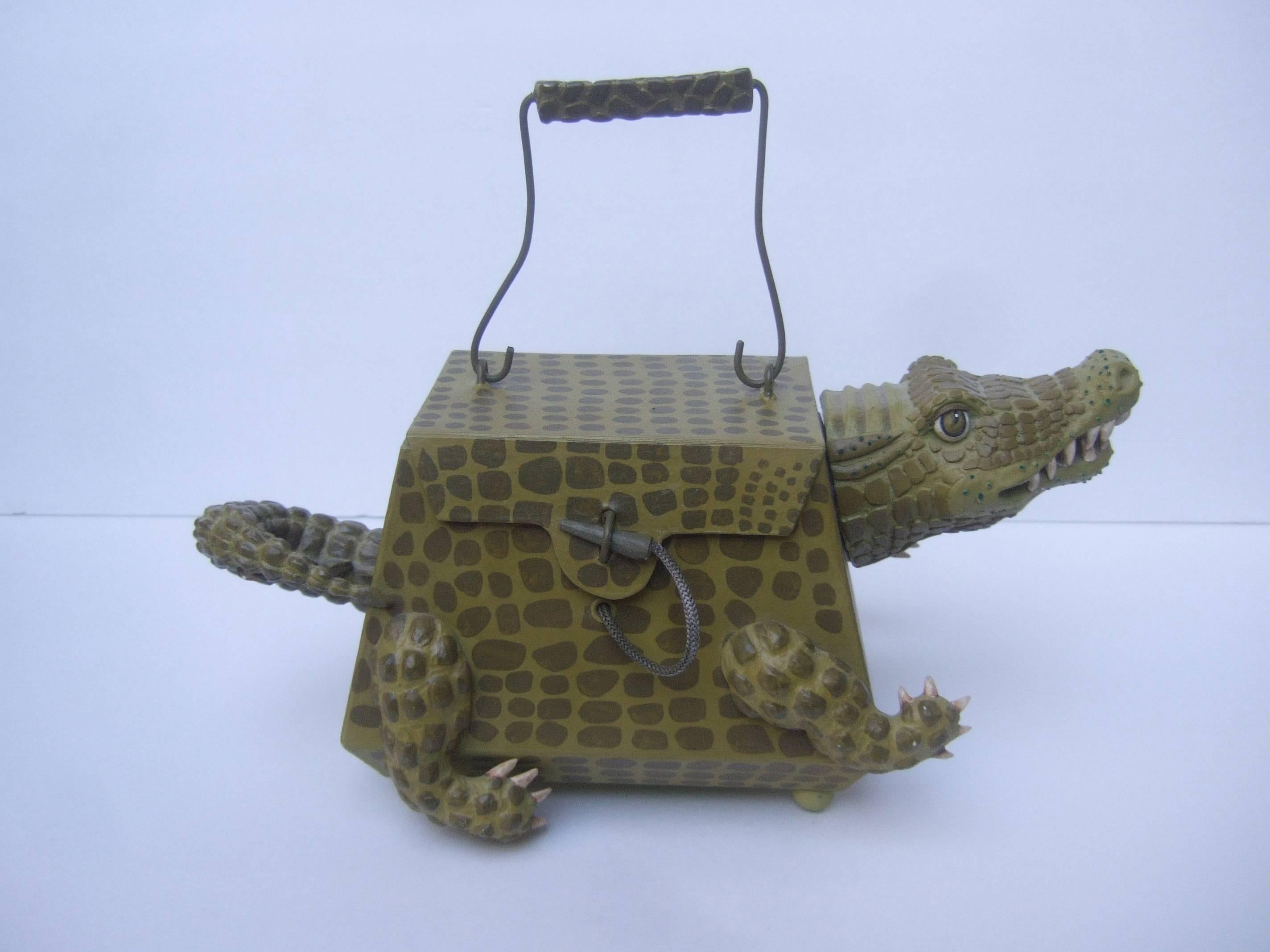 Whimsical Composition Alligator Handbag  3