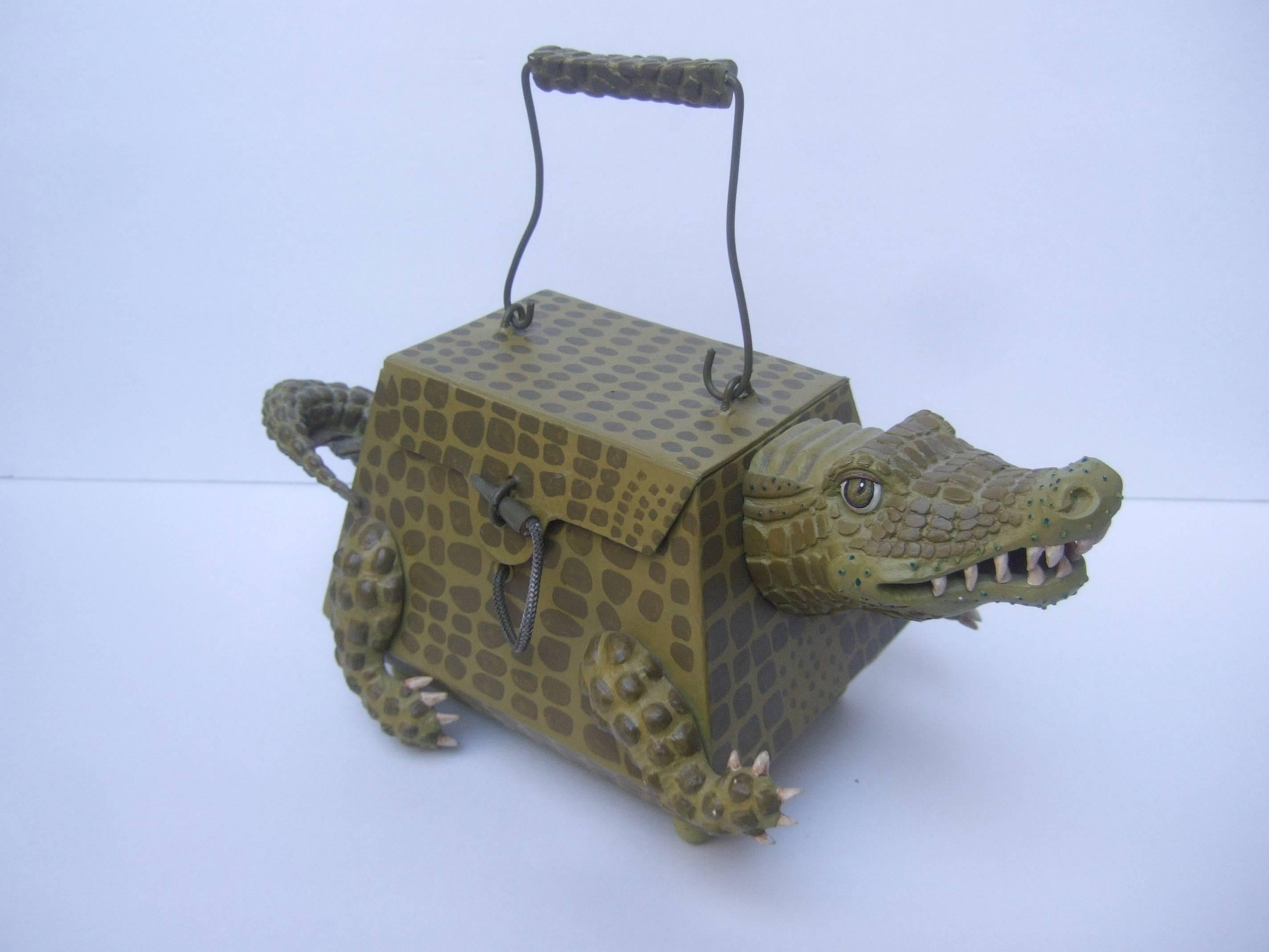 Whimsical Composition Alligator Handbag In Excellent Condition In University City, MO