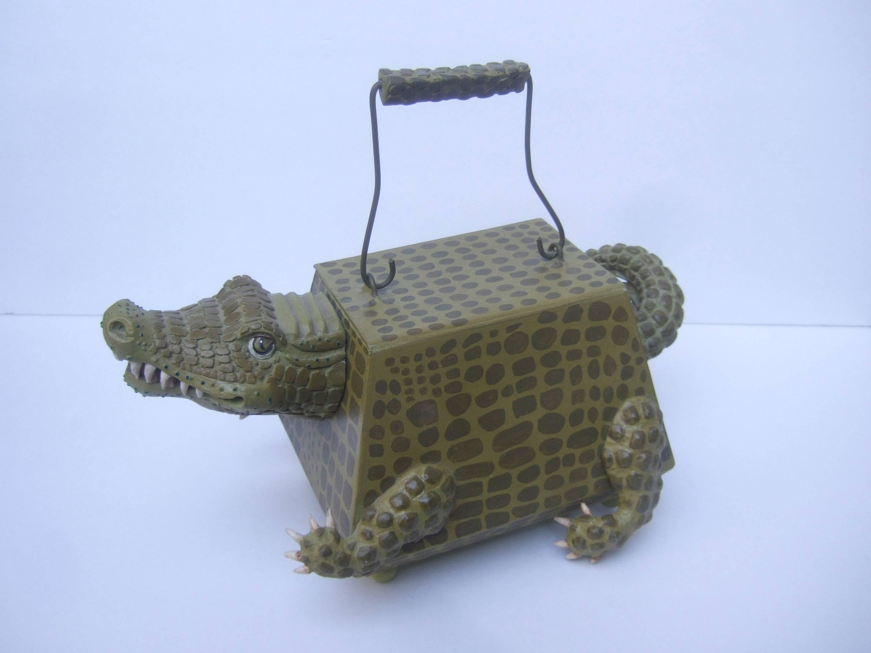 Whimsical Composition Alligator Handbag  2