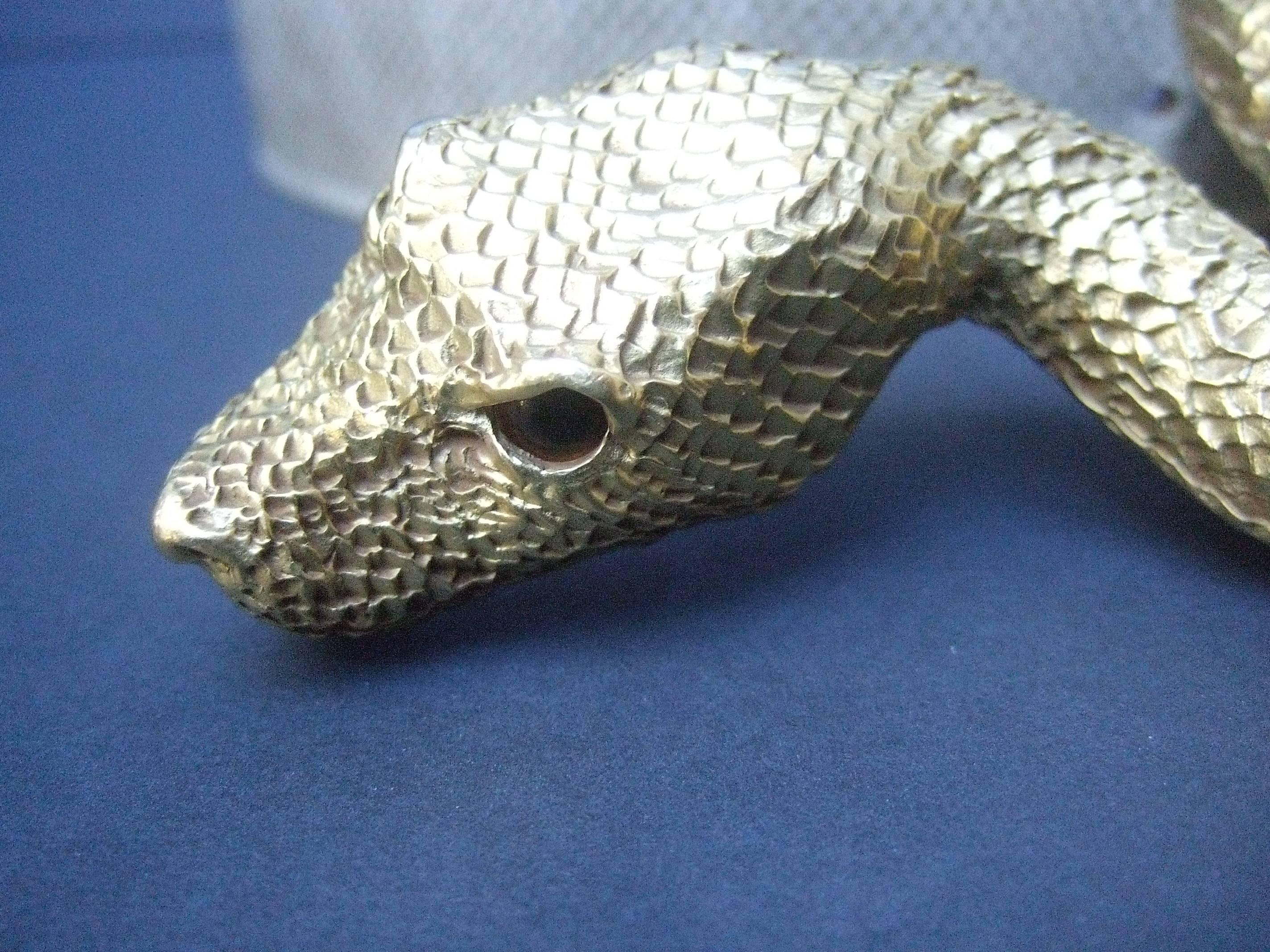 Christopher Ross Exotic Massive Serpent Belt Buckle c 1980 In Excellent Condition In University City, MO
