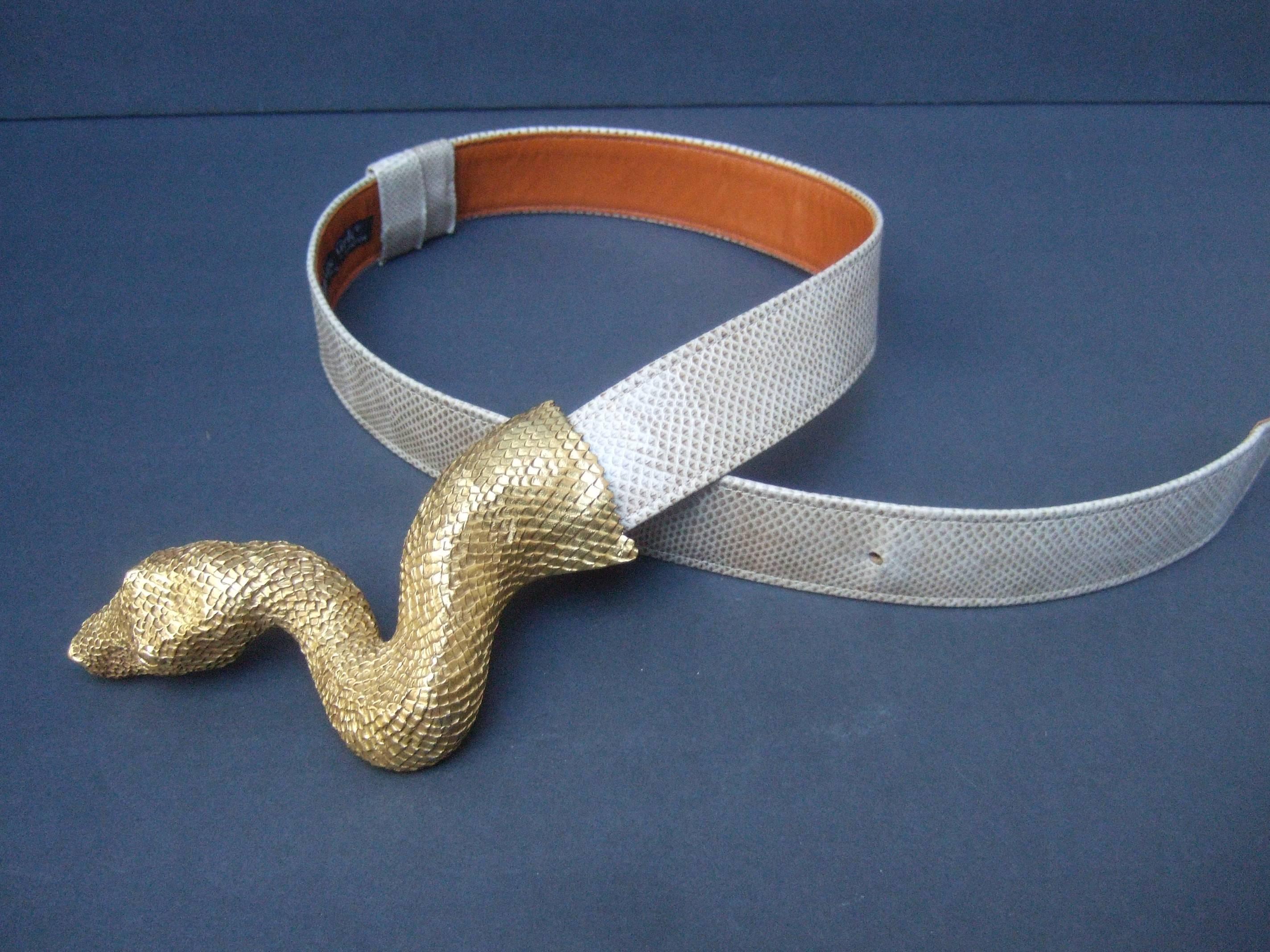 Gray Christopher Ross Exotic Massive Serpent Belt Buckle c 1980