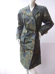 Balenciaga Paris Polished Cotton Floral Trench Coat Size 40