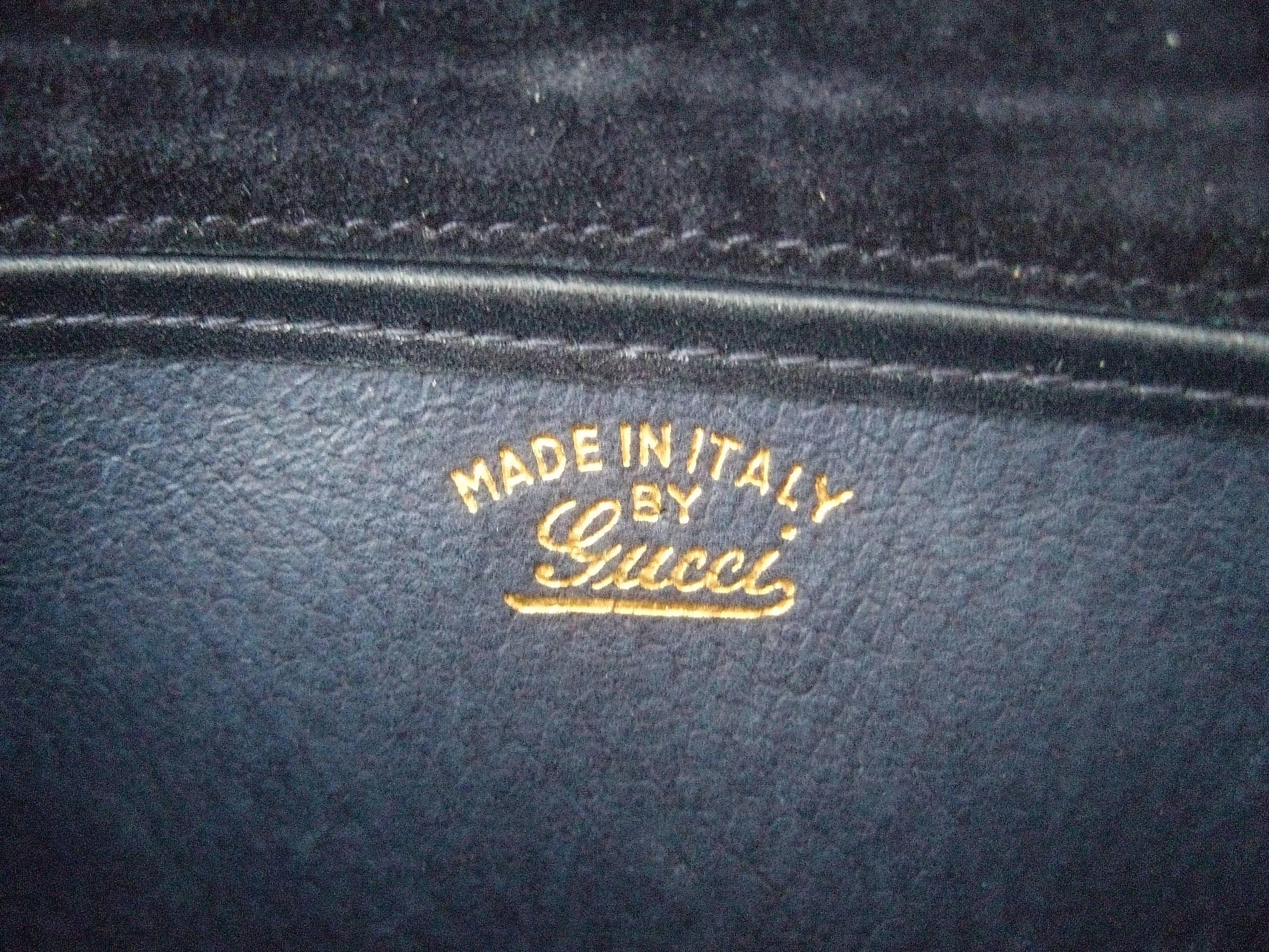 Gucci Italy Black Suede Blondie Clutch Bag ca 1970 1