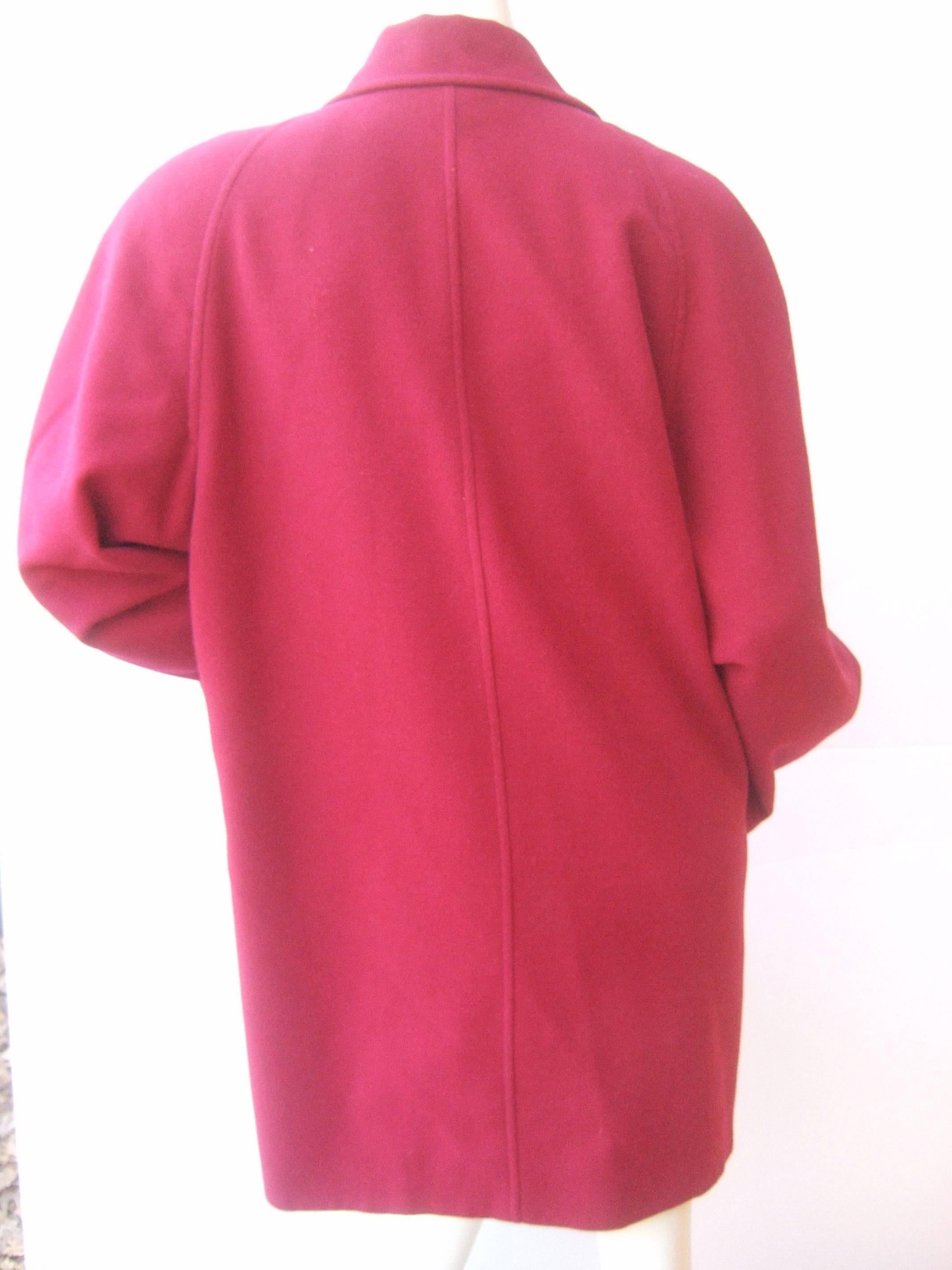 Pink Missoni Donna Berry Color Wool 3/4 Length Coat Made in Italy For Sale