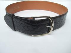 Exotic Ebony Geniune Alligator Women's Belt