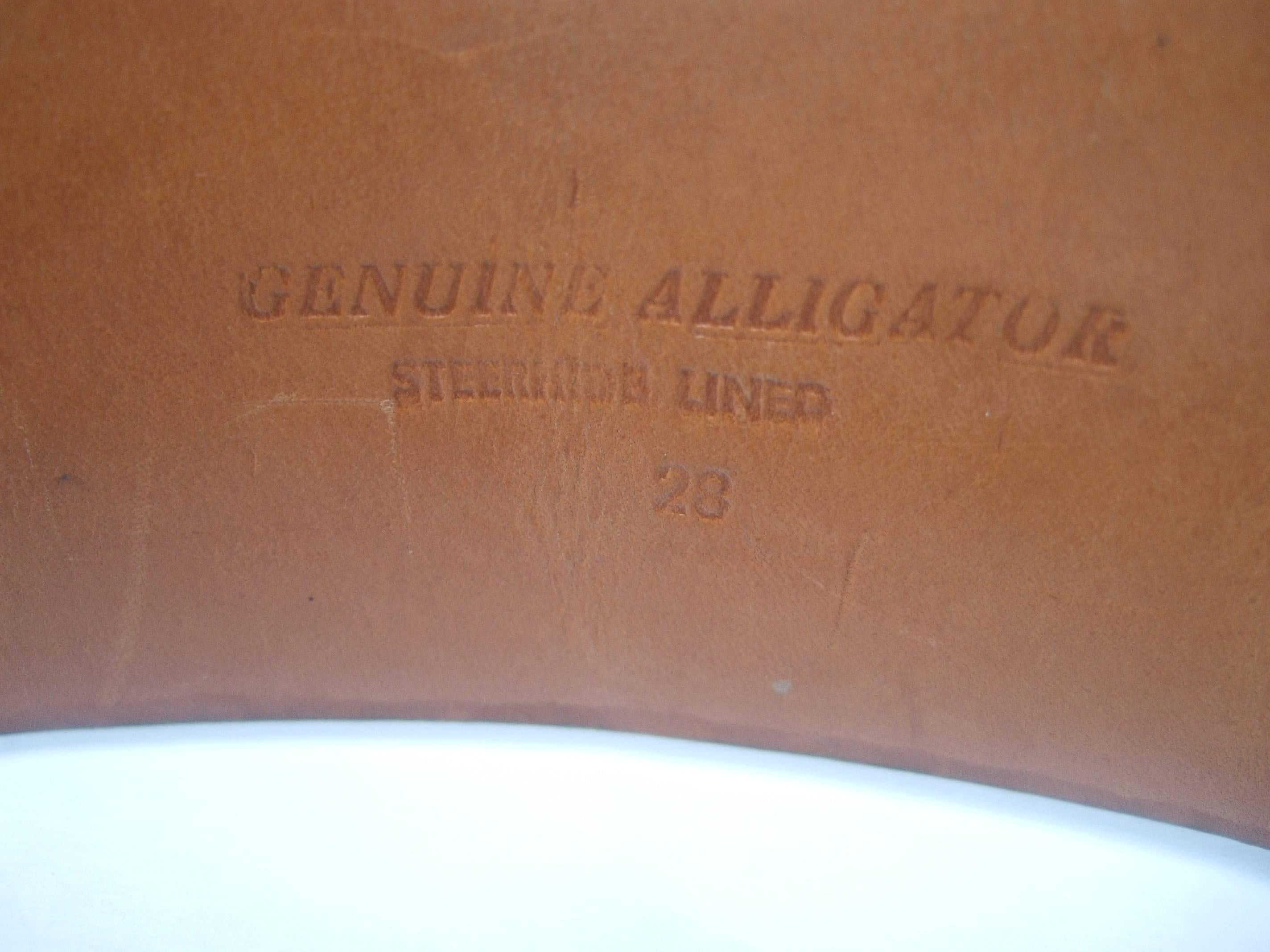 Black Exotic Ebony Geniune Alligator Women's Belt For Sale