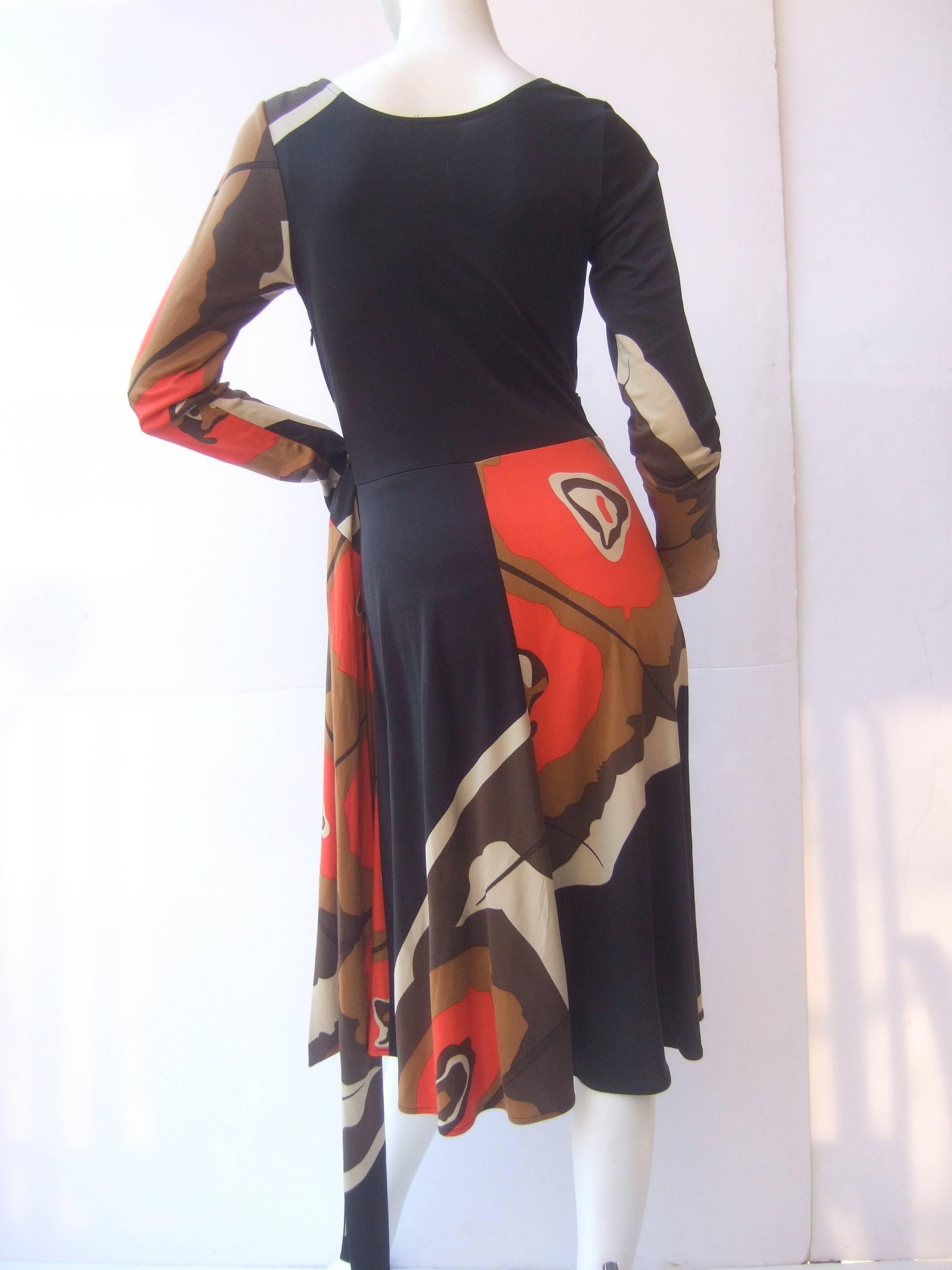 Opt Art Graphic Print Silk Jersey Wrap Dress by Issa London In Good Condition In University City, MO