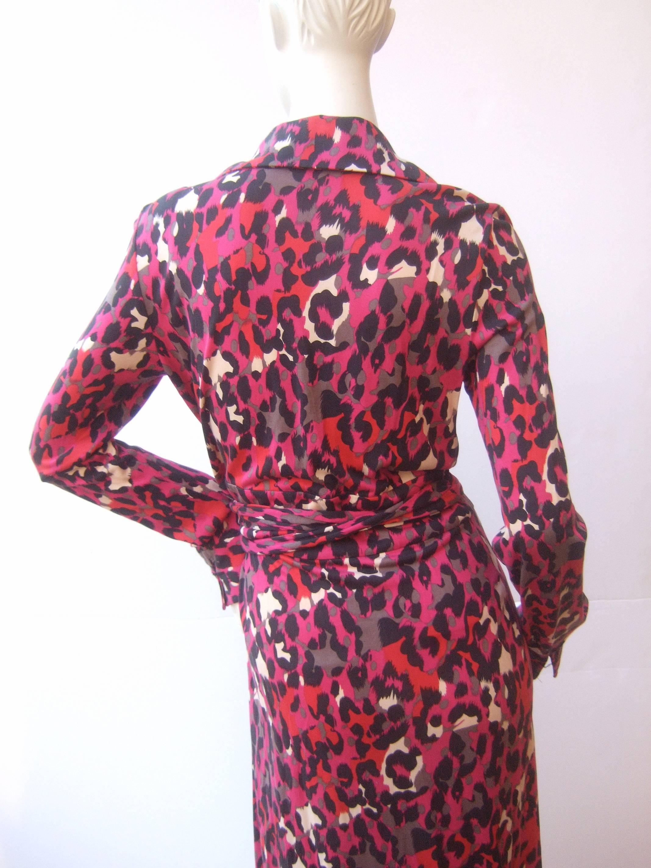 Diane Von Furstenberg Silk Jersey Animal Print Wrap Dress  4