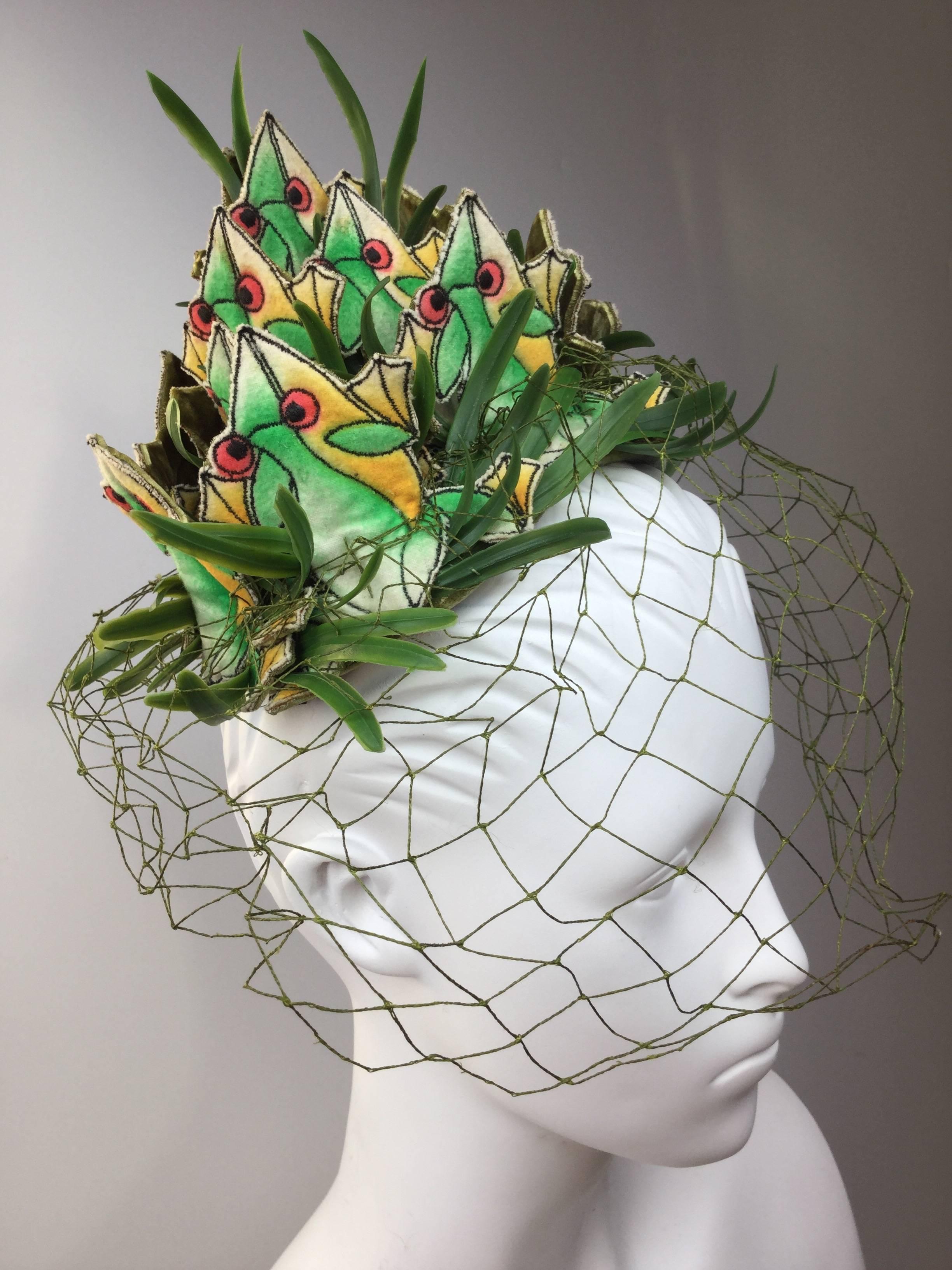 
Incredibly rare 1950's surrealistic frog hat designed by Benjamin B. Green-Field for his legendary company Bes-Ben of Chicago.

Known as Chicago's 