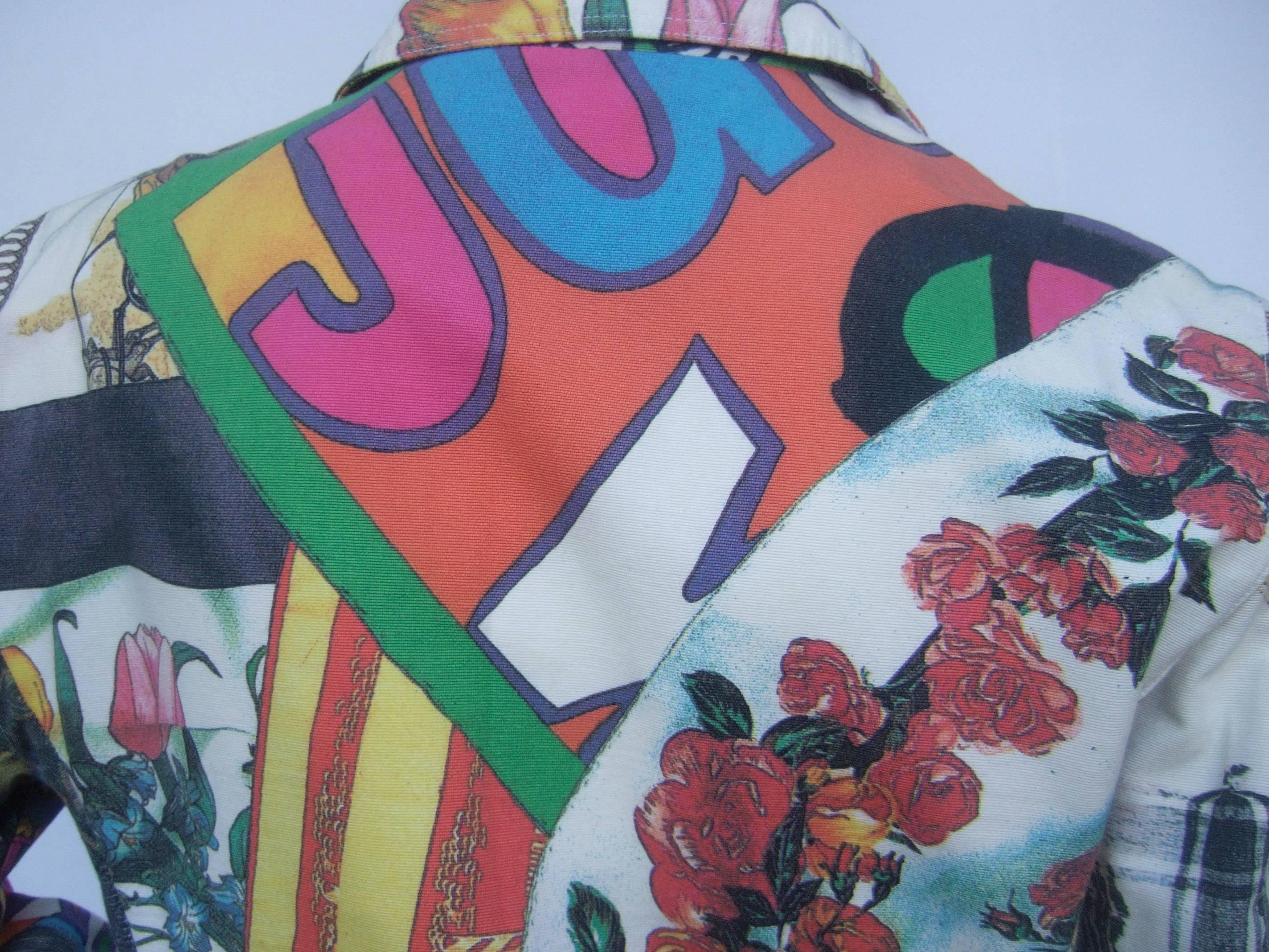 Moschino Mod Op Art Graphic Print Cotton Jacket ca 1990s 4